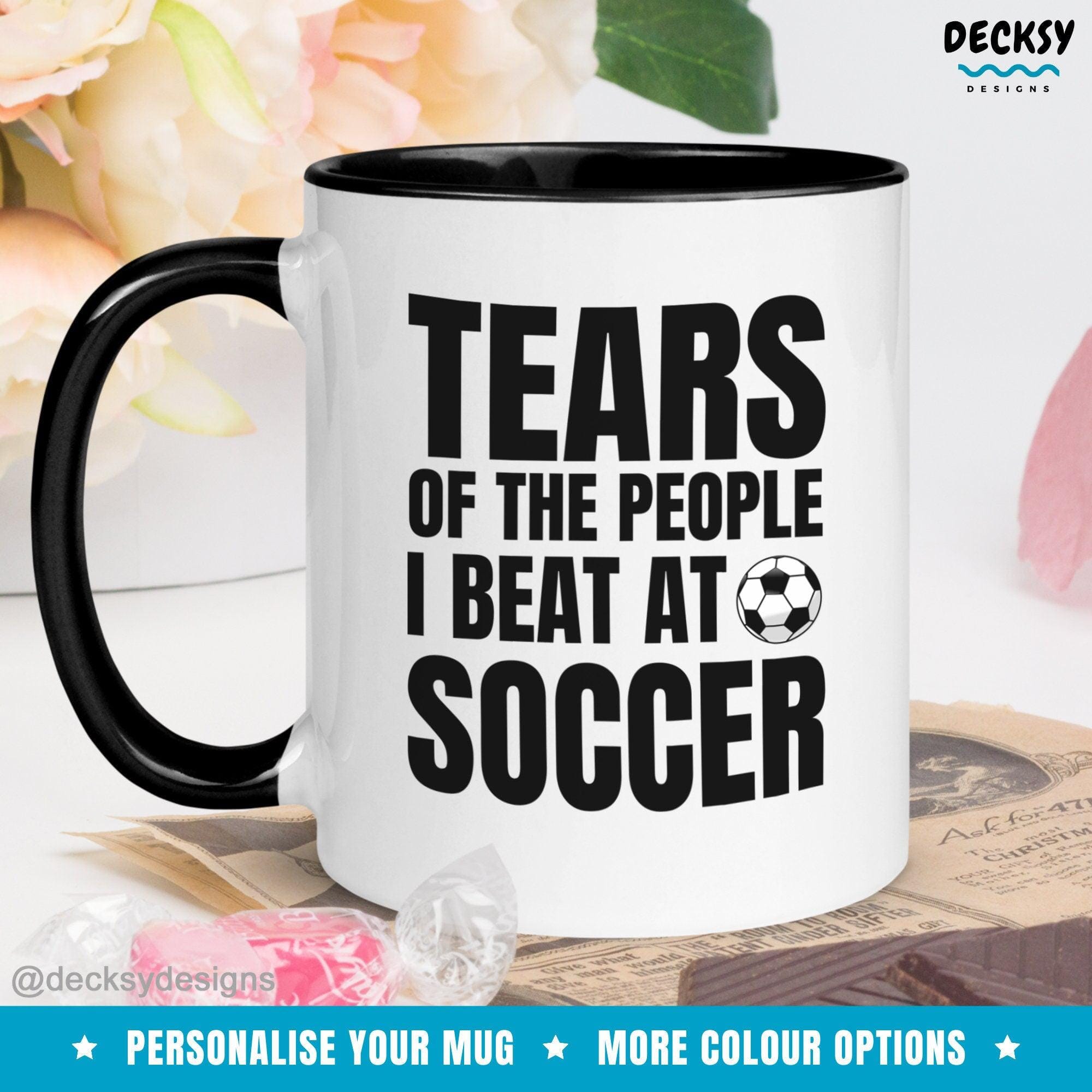 Soccer Mug, Custom Soccer Player Gift-Home & Living:Kitchen & Dining:Drink & Barware:Drinkware:Mugs-DecksyDesigns-White Mug 11 oz-NO PERSONALISATION-DecksyDesigns