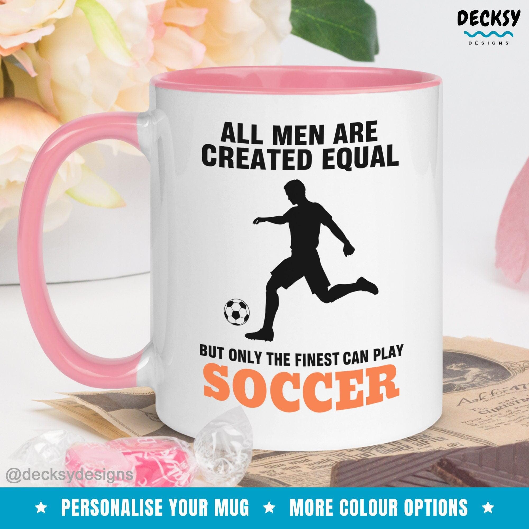 Soccer Mug, Personalised Soccer Player Gift-Home & Living:Kitchen & Dining:Drink & Barware:Drinkware:Mugs-DecksyDesigns-White Mug 11 oz-NO PERSONALISATION-DecksyDesigns