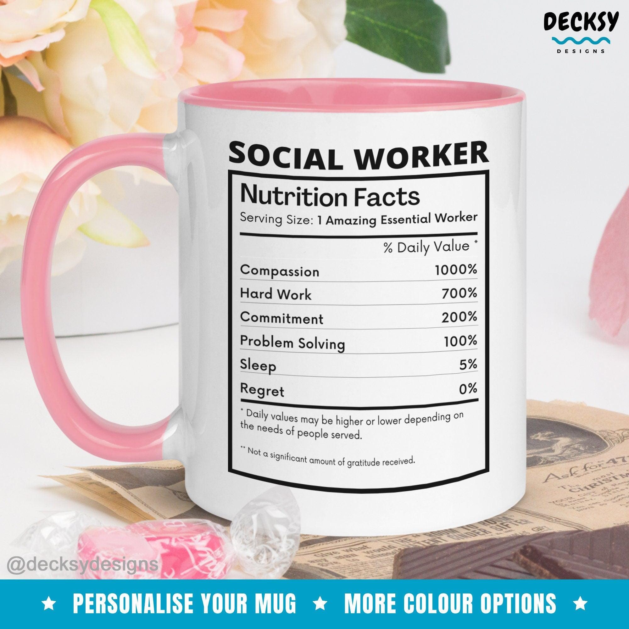 Social Worker Mug, Funny Social Worker Appreciation Gift-Home & Living:Kitchen & Dining:Drink & Barware:Drinkware:Mugs-DecksyDesigns-White Mug 11 oz-NO PERSONALISATION-DecksyDesigns