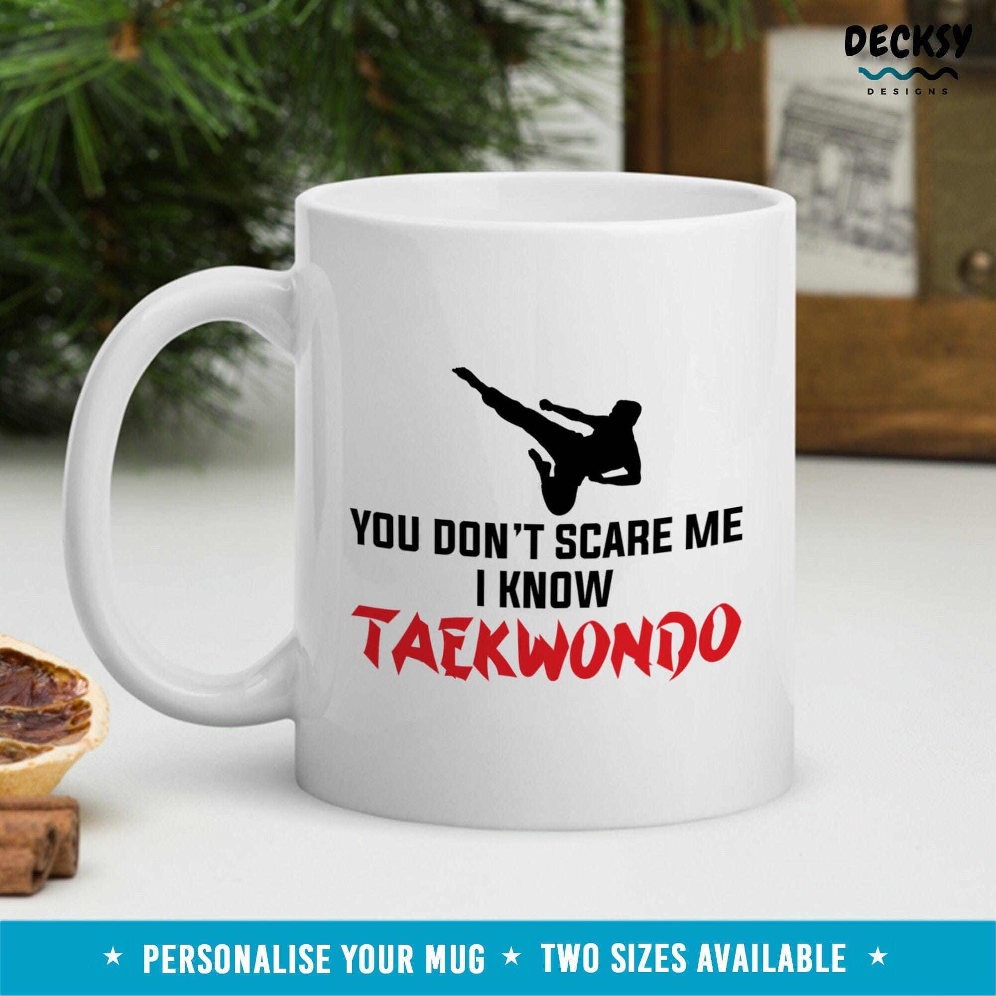 Taekwondo Coffee Mug, Martial Artist Gift-Home & Living:Kitchen & Dining:Drink & Barware:Drinkware:Mugs-DecksyDesigns-White Mug 11 oz-NO PERSONALISATION-DecksyDesigns