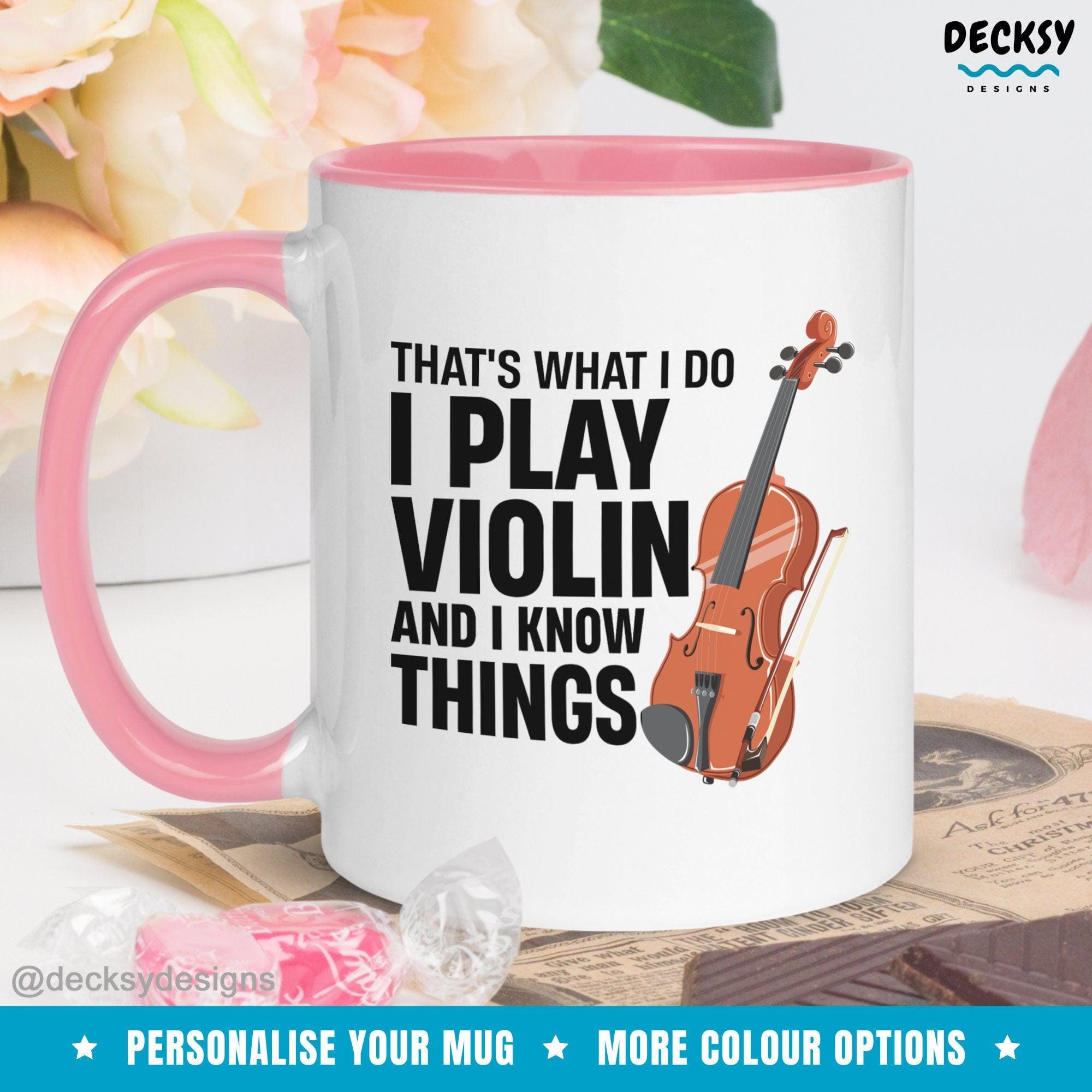 Violin Coffee Mug, Custom Gift For Violinist-Home & Living:Kitchen & Dining:Drink & Barware:Drinkware:Mugs-DecksyDesigns-White Mug 11 oz-NO PERSONALISATION-DecksyDesigns