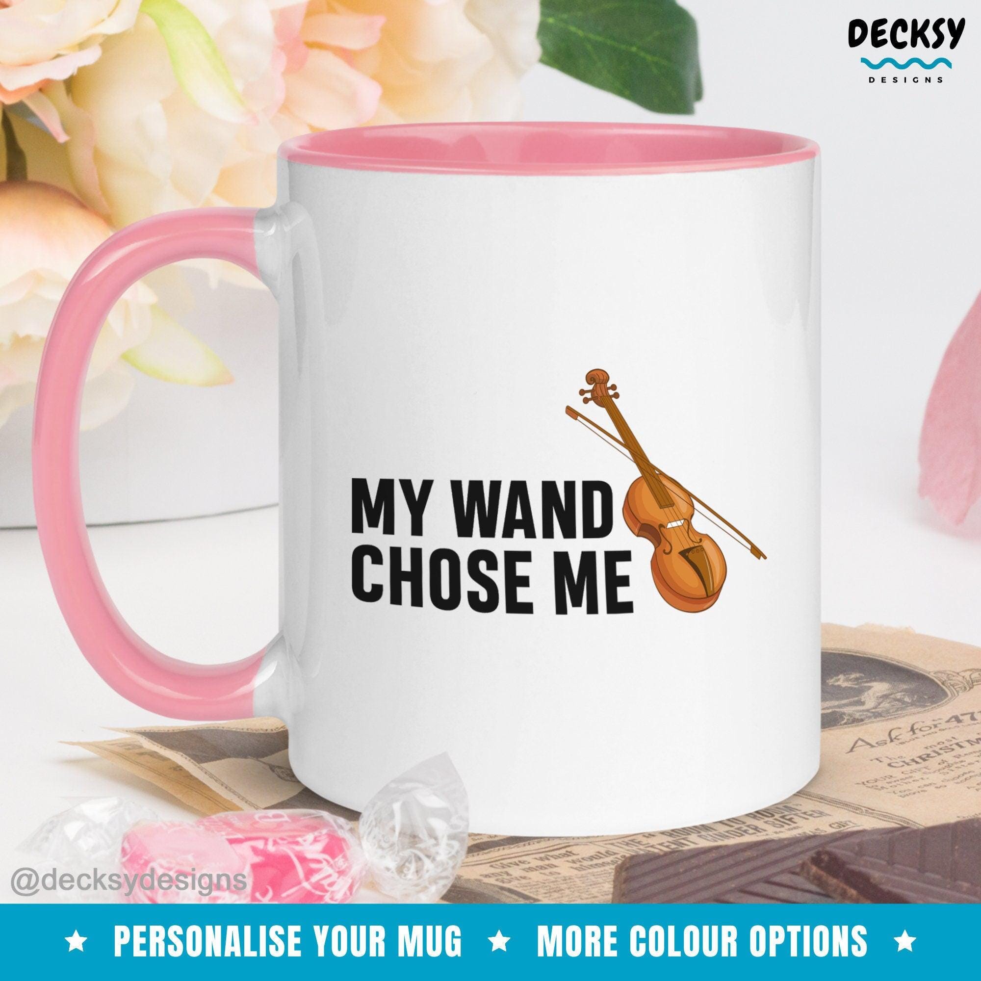 Violin Mug, Gift For Violinist-Home & Living:Kitchen & Dining:Drink & Barware:Drinkware:Mugs-DecksyDesigns-White Mug 11 oz-NO PERSONALISATION-DecksyDesigns