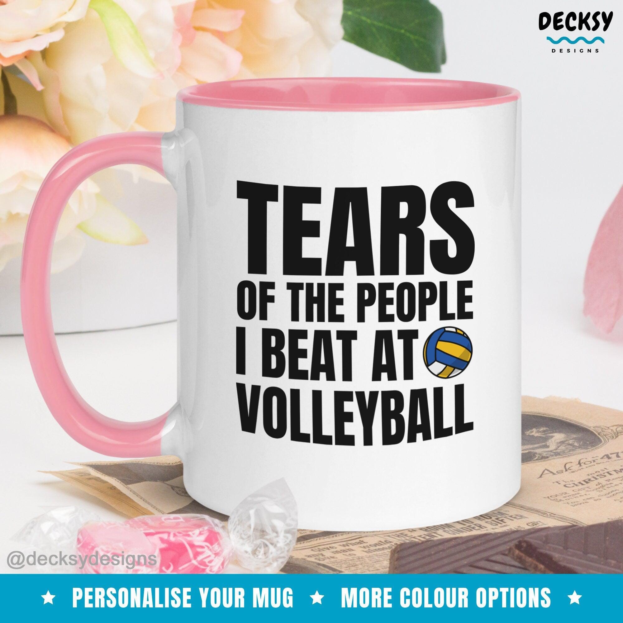 Volleyball Mug, Volleyball Player Gift-Home & Living:Kitchen & Dining:Drink & Barware:Drinkware:Mugs-DecksyDesigns-White Mug 11 oz-NO PERSONALISATION-DecksyDesigns