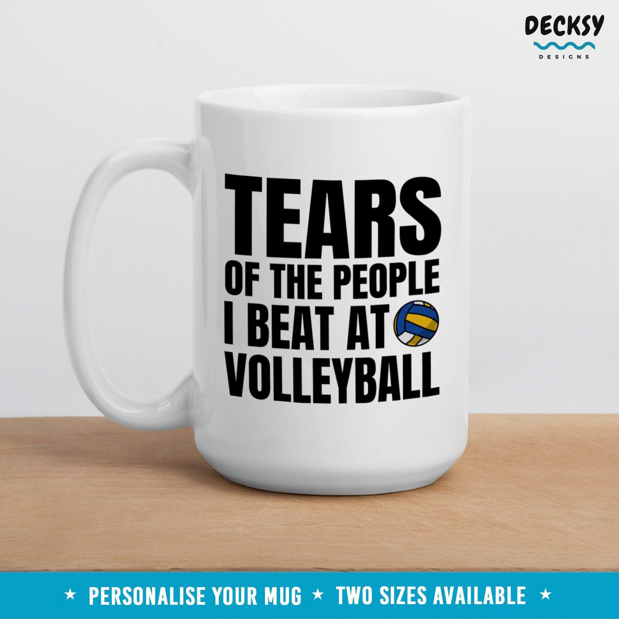 Volleyball Mug, Volleyball Player Gift-Home & Living:Kitchen & Dining:Drink & Barware:Drinkware:Mugs-DecksyDesigns-White Mug 11 oz-NO PERSONALISATION-DecksyDesigns