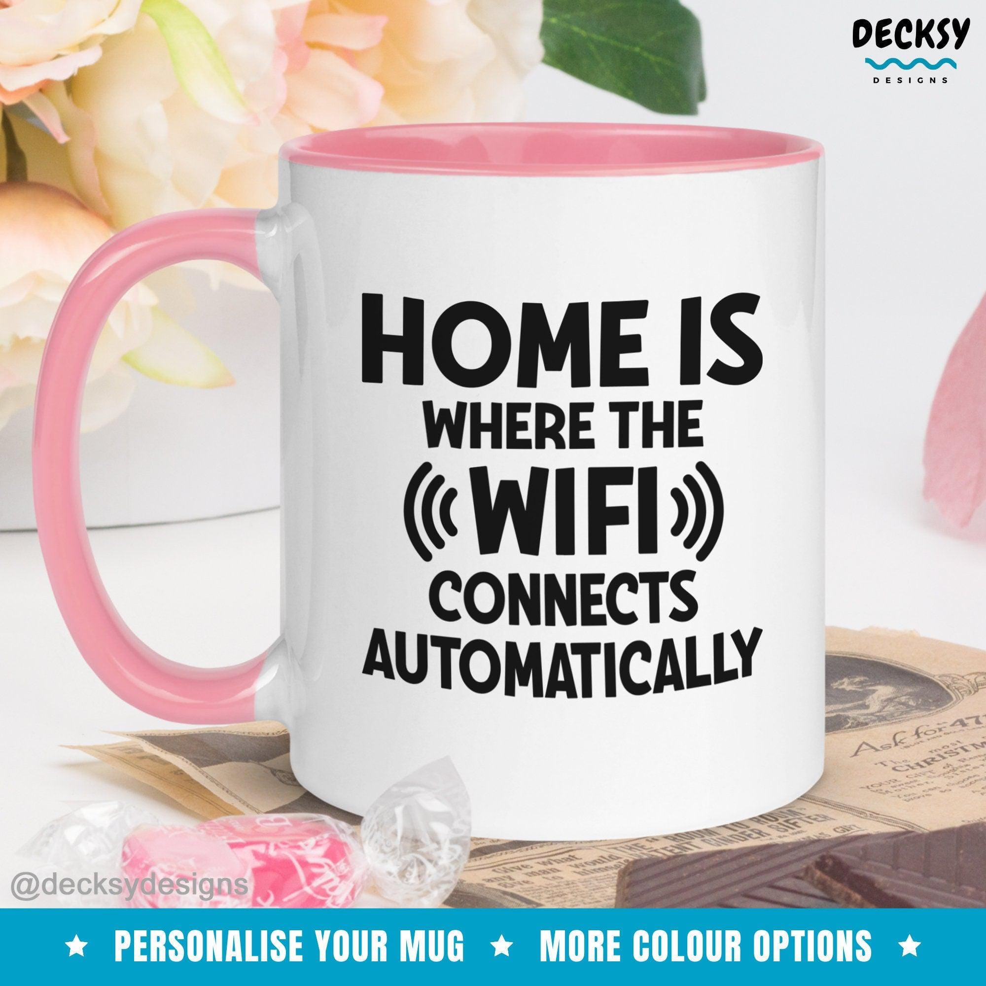 Wifi Coffee Mug, New Homeowner Gift-Home & Living:Kitchen & Dining:Drink & Barware:Drinkware:Mugs-DecksyDesigns-White Mug 11 oz-NO PERSONALISATION-DecksyDesigns