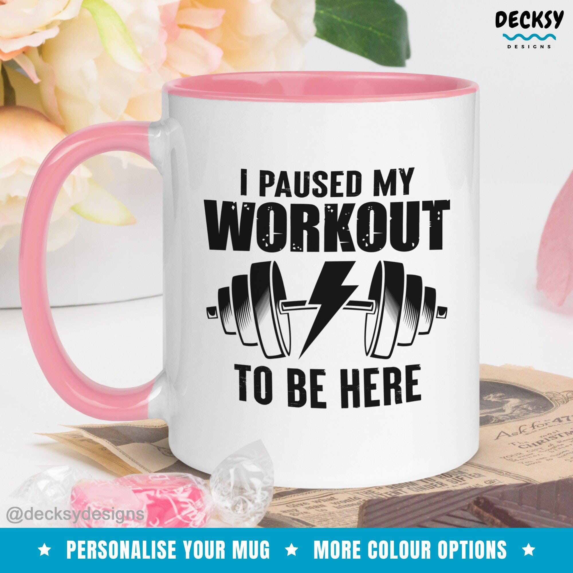 Workout Mug, Personalised Gym Lover Gift-Home & Living:Kitchen & Dining:Drink & Barware:Drinkware:Mugs-DecksyDesigns-White Mug 11 oz-NO PERSONALISATION-DecksyDesigns