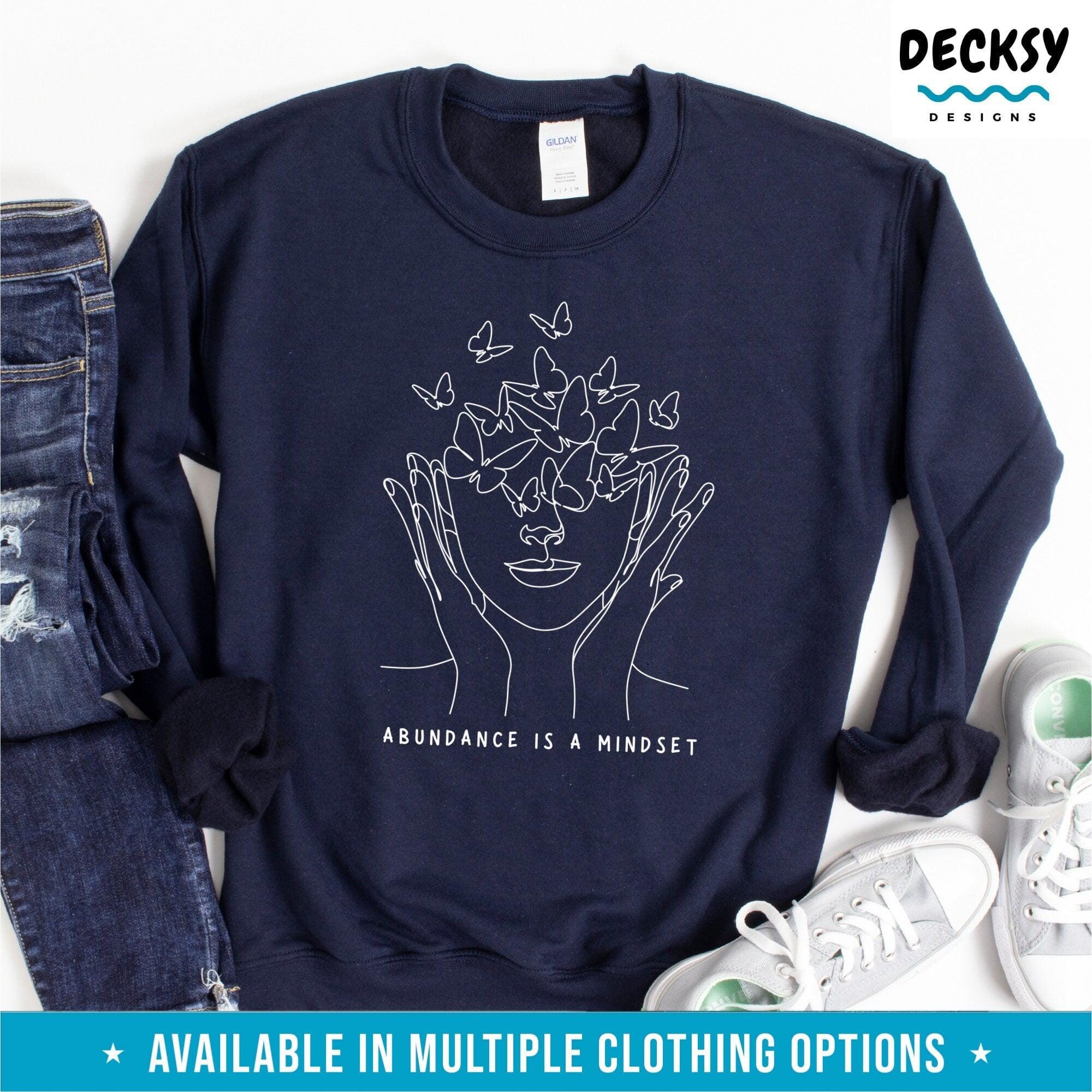 Abundance Mindset Shirt, Butterfly Lover Gift Tee-Clothing:Gender-Neutral Adult Clothing:Tops & Tees:T-shirts:Graphic Tees-DecksyDesigns