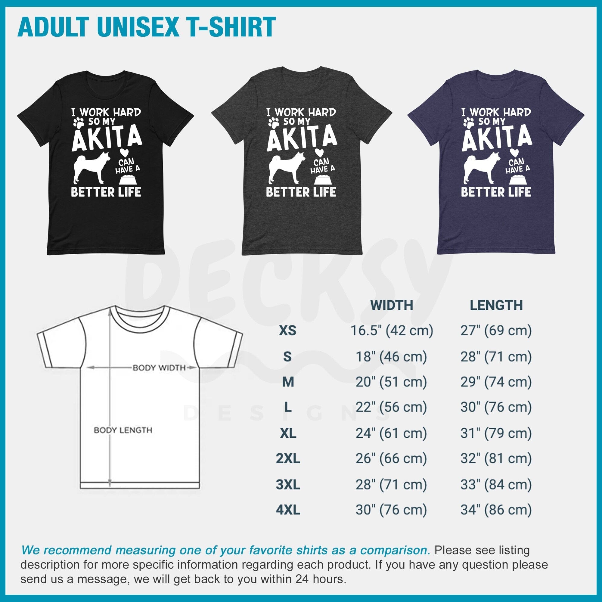 Akita Dog Shirt, Dog Lover Gift-Clothing:Gender-Neutral Adult Clothing:Tops & Tees:T-shirts:Graphic Tees-DecksyDesigns