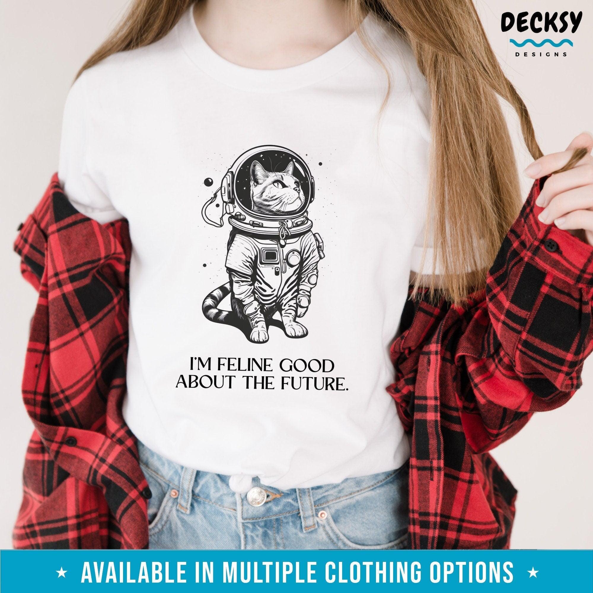 Astronaut Cat Shirt, Cat Lover Gift-Clothing:Gender-Neutral Adult Clothing:Tops & Tees:T-shirts:Graphic Tees-DecksyDesigns