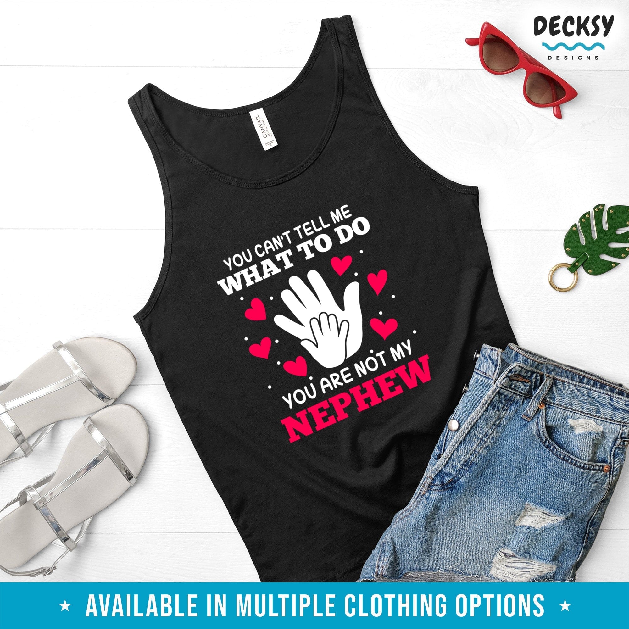 Aunt Or Uncle Tshirt, Gift from Nephew-Clothing:Gender-Neutral Adult Clothing:Tops & Tees:T-shirts:Graphic Tees-DecksyDesigns