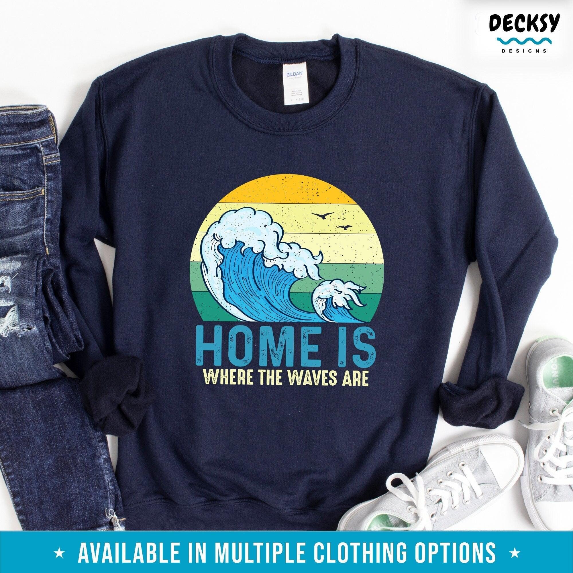 Beach Lover T-shirt, Ocean Waves Gift-Clothing:Gender-Neutral Adult Clothing:Tops & Tees:T-shirts:Graphic Tees-DecksyDesigns