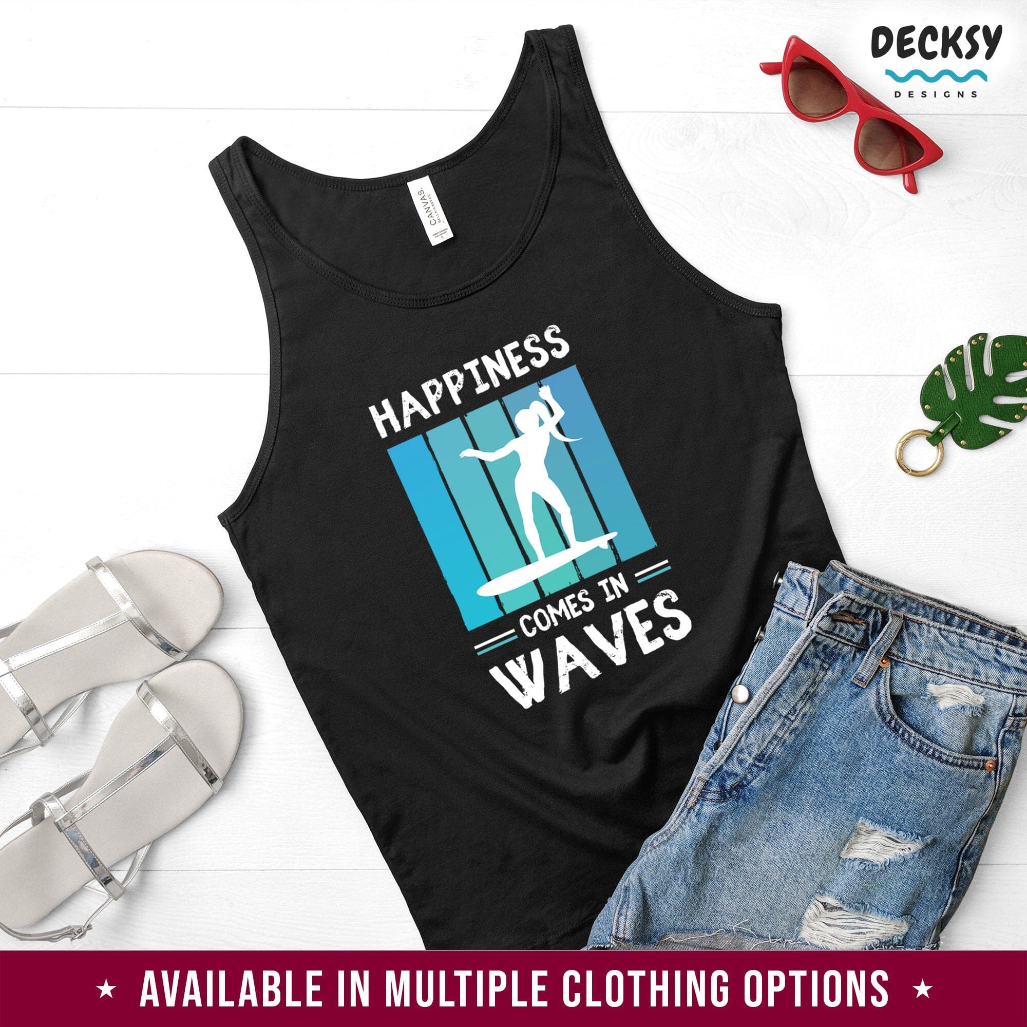 Beach Waves Shirt, Surfing Gift For Women-Clothing:Gender-Neutral Adult Clothing:Tops & Tees:T-shirts:Graphic Tees-DecksyDesigns