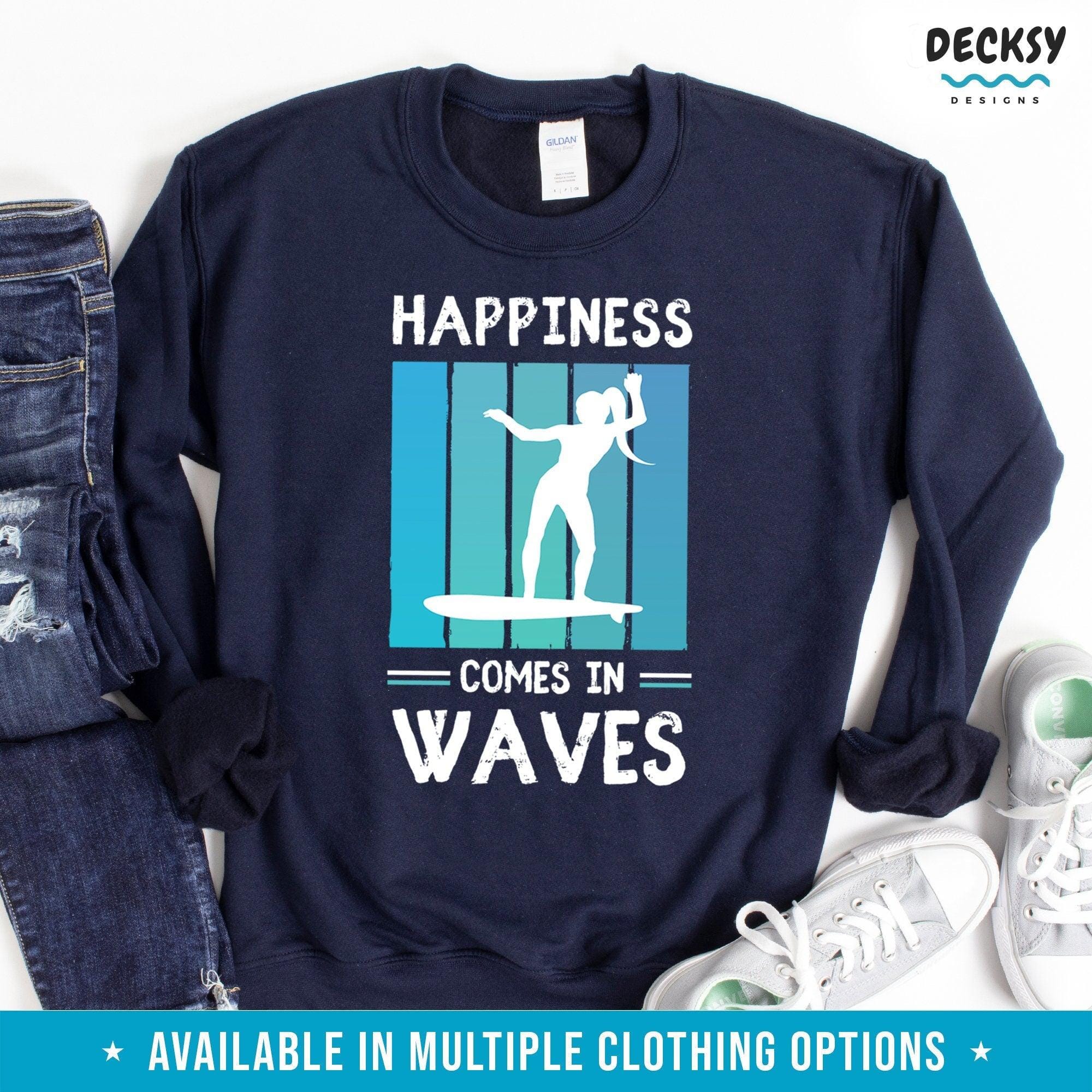 Beach Waves Shirt, Surfing Gift For Women-Clothing:Gender-Neutral Adult Clothing:Tops & Tees:T-shirts:Graphic Tees-DecksyDesigns