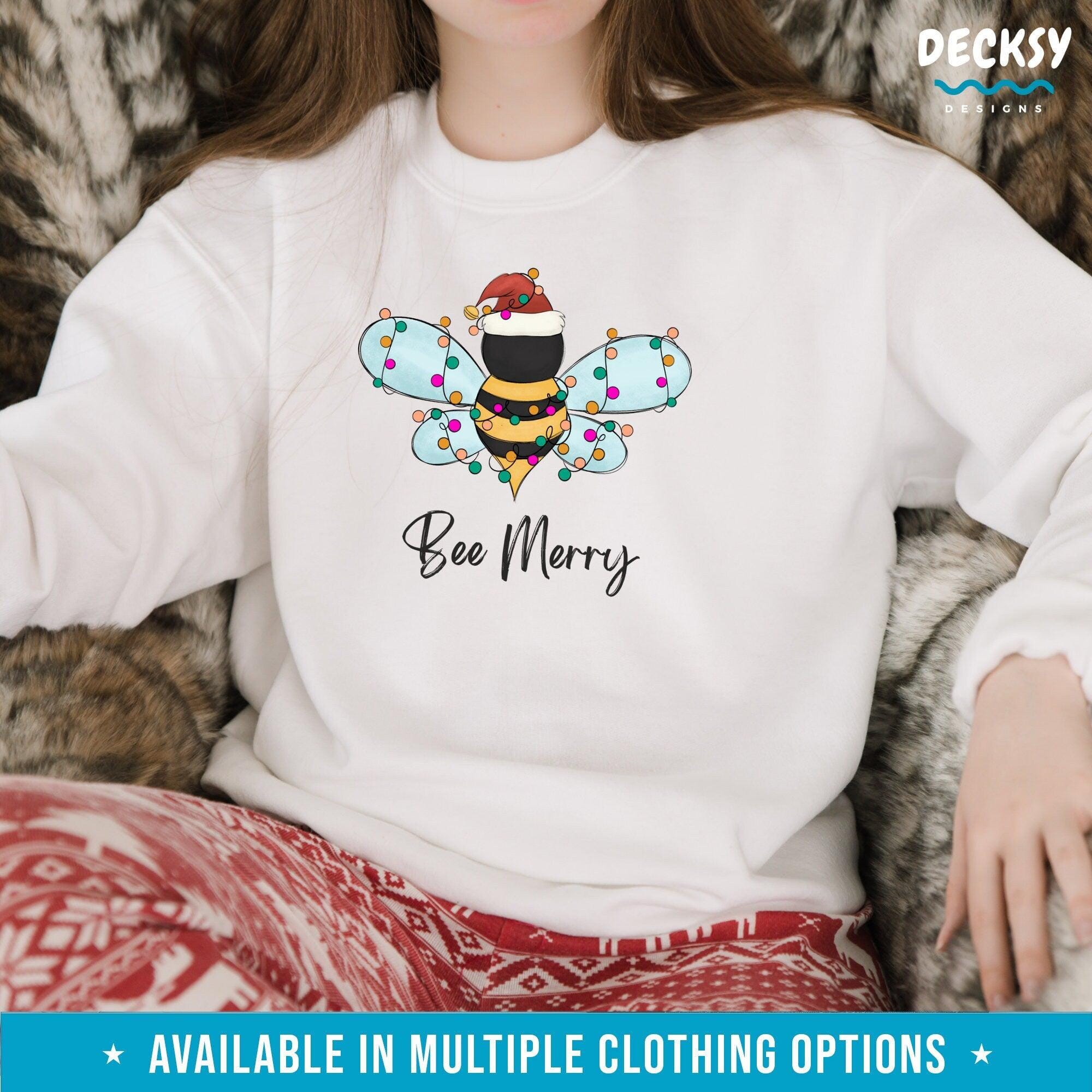 Bee Merry Shirt, Beekeeper Gift-Clothing:Gender-Neutral Adult Clothing:Tops & Tees:T-shirts:Graphic Tees-DecksyDesigns