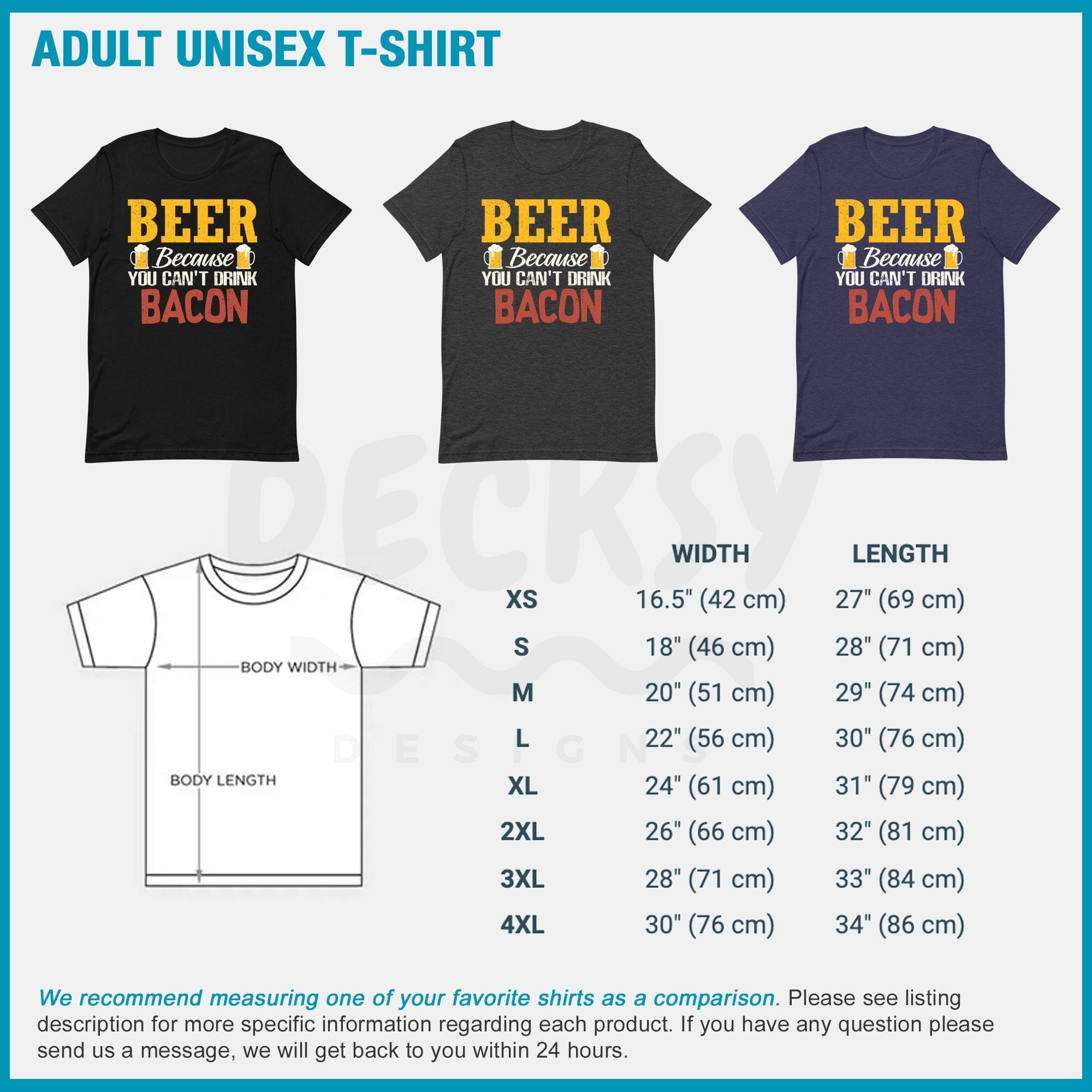 Beer Shirt, Bacon Lover Gift-Clothing:Gender-Neutral Adult Clothing:Tops & Tees:T-shirts:Graphic Tees-DecksyDesigns
