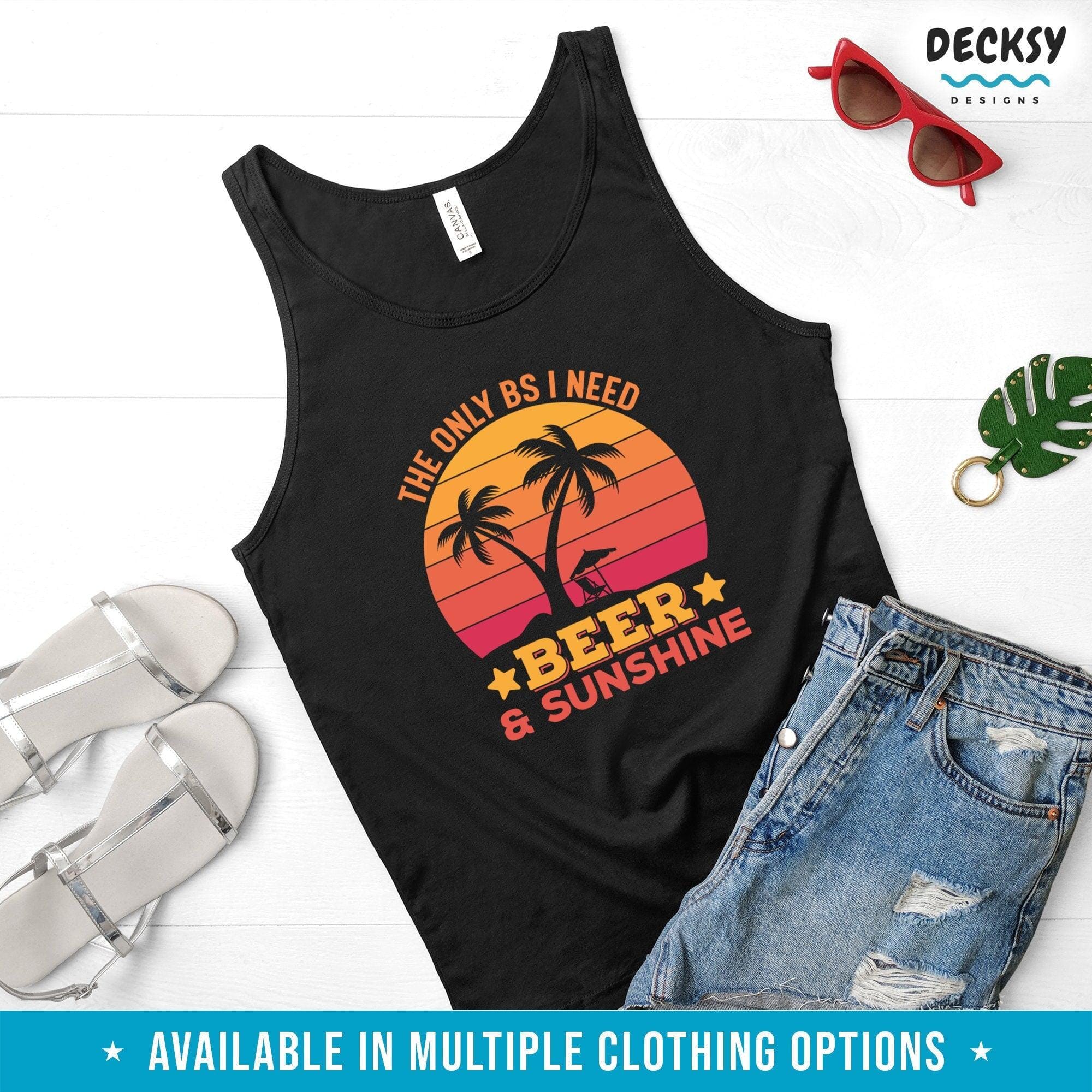 Beer & Sunshine Shirt, Funny Beer Lover Gift-Clothing:Gender-Neutral Adult Clothing:Tops & Tees:T-shirts:Graphic Tees-DecksyDesigns