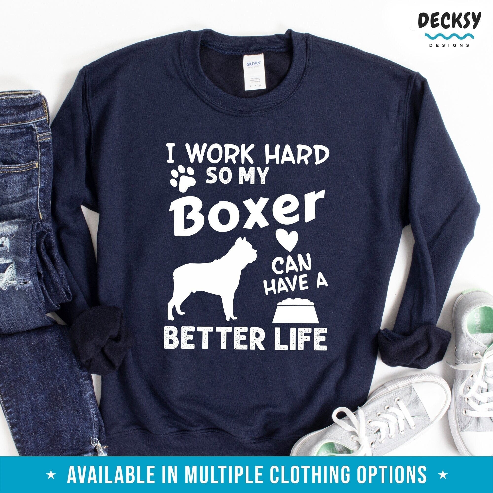 Boxer Dog Shirt, Funny Boxer Gift-Clothing:Gender-Neutral Adult Clothing:Tops & Tees:T-shirts:Graphic Tees-DecksyDesigns