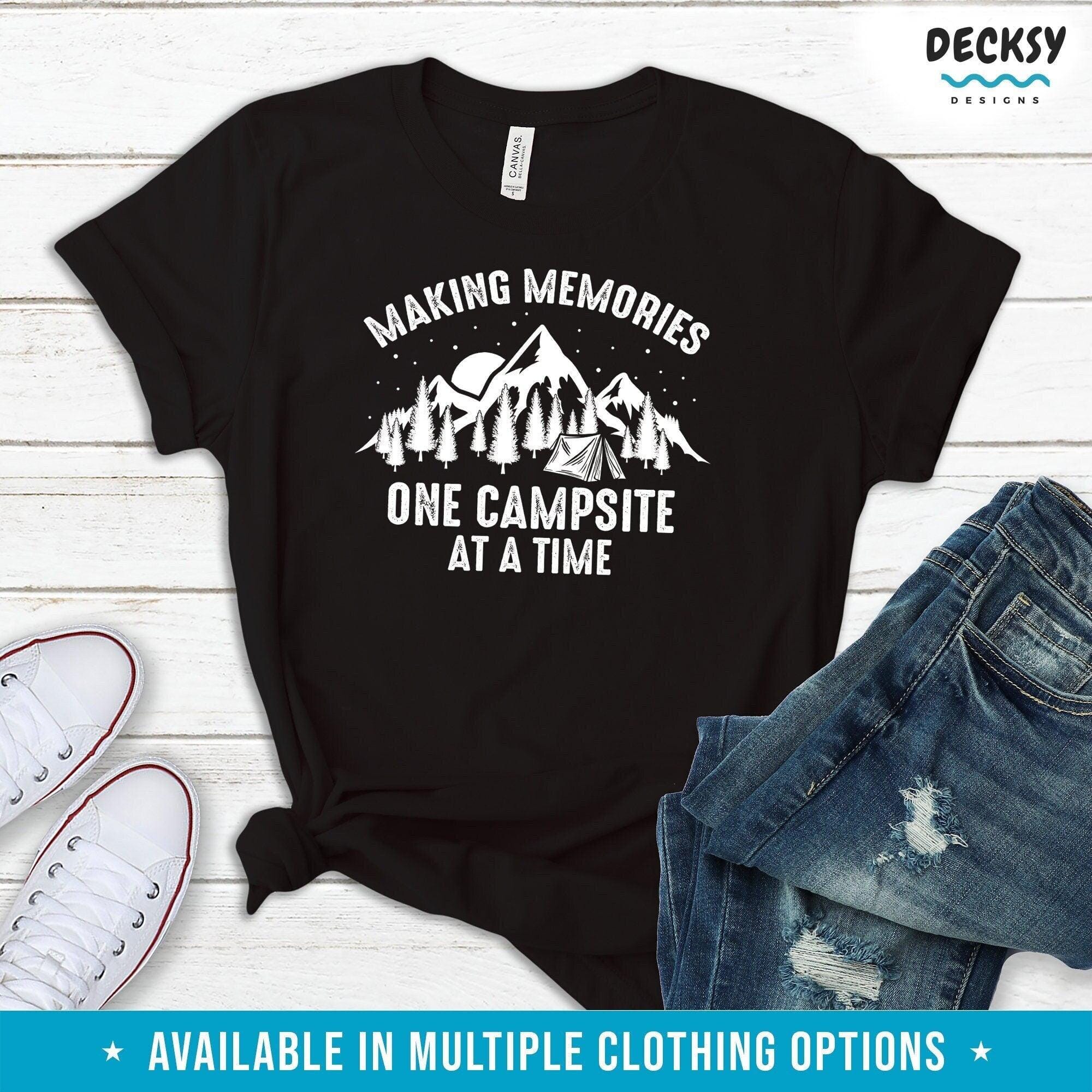 Campfire Shirt, Happy Camper Gift-Clothing:Gender-Neutral Adult Clothing:Tops & Tees:T-shirts:Graphic Tees-DecksyDesigns