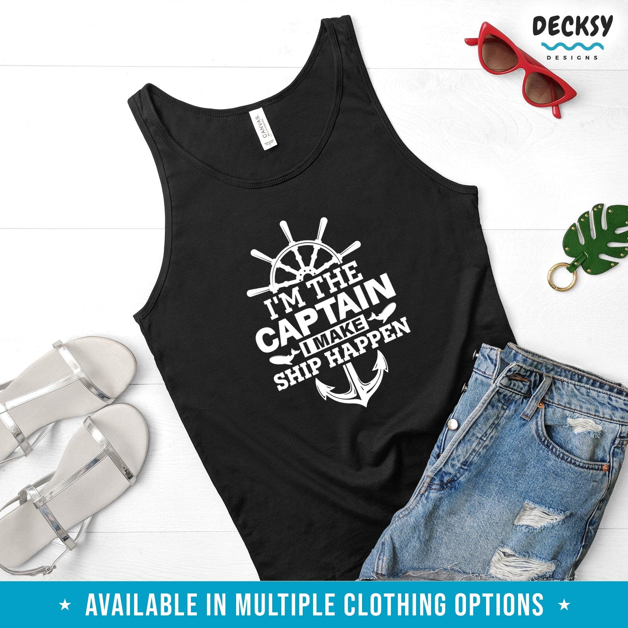 Captain Shirt, Ship Captain Gift-Clothing:Gender-Neutral Adult Clothing:Tops & Tees:T-shirts:Graphic Tees-DecksyDesigns