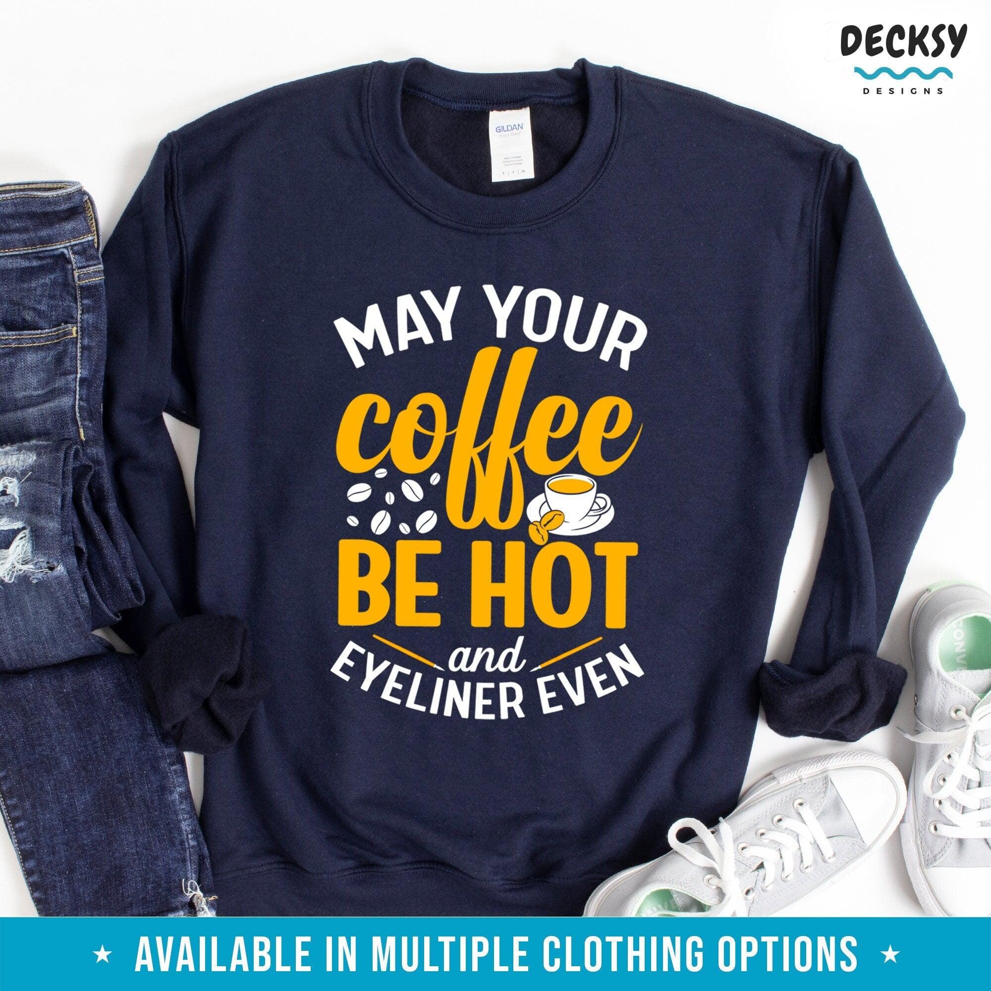 Coffee & Mascara Shirt, Funny Women Coffee Lover Gift-Clothing:Gender-Neutral Adult Clothing:Tops & Tees:T-shirts:Graphic Tees-DecksyDesigns