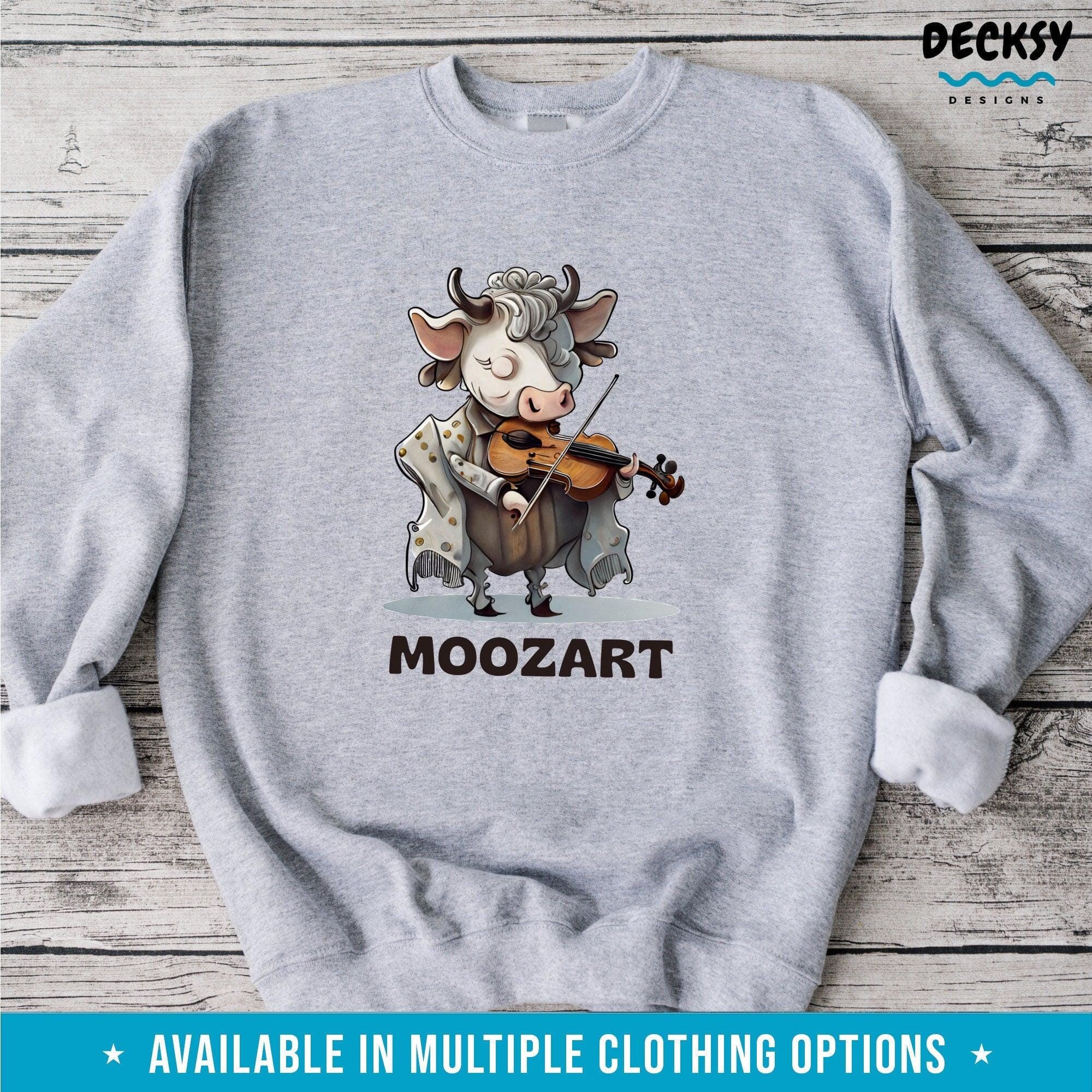 Cute Cow Sweatshirt, Funny Gift For Musician-Clothing:Gender-Neutral Adult Clothing:Tops & Tees:T-shirts:Graphic Tees-DecksyDesigns