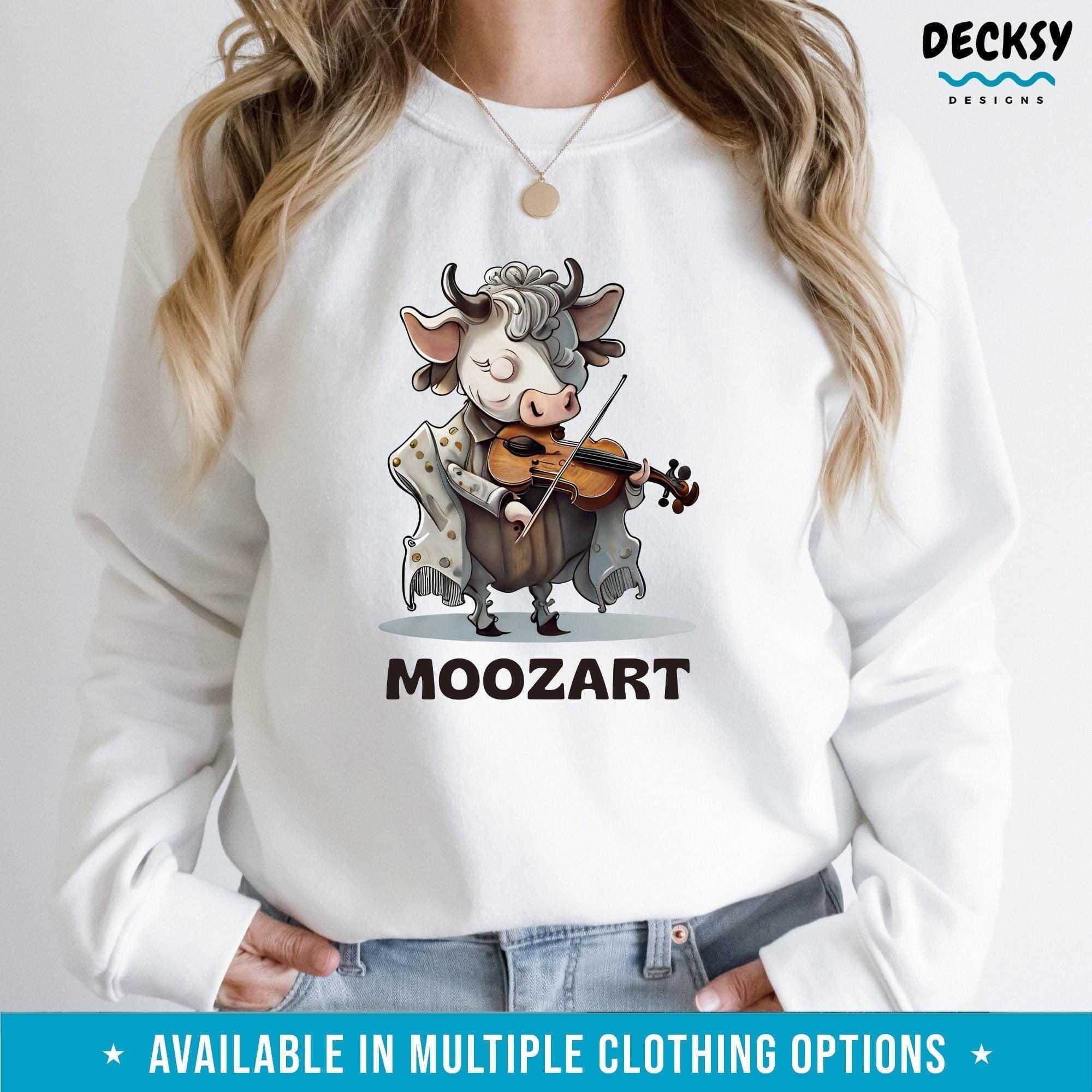 Cute Cow Sweatshirt, Funny Gift For Musician-Clothing:Gender-Neutral Adult Clothing:Tops & Tees:T-shirts:Graphic Tees-DecksyDesigns