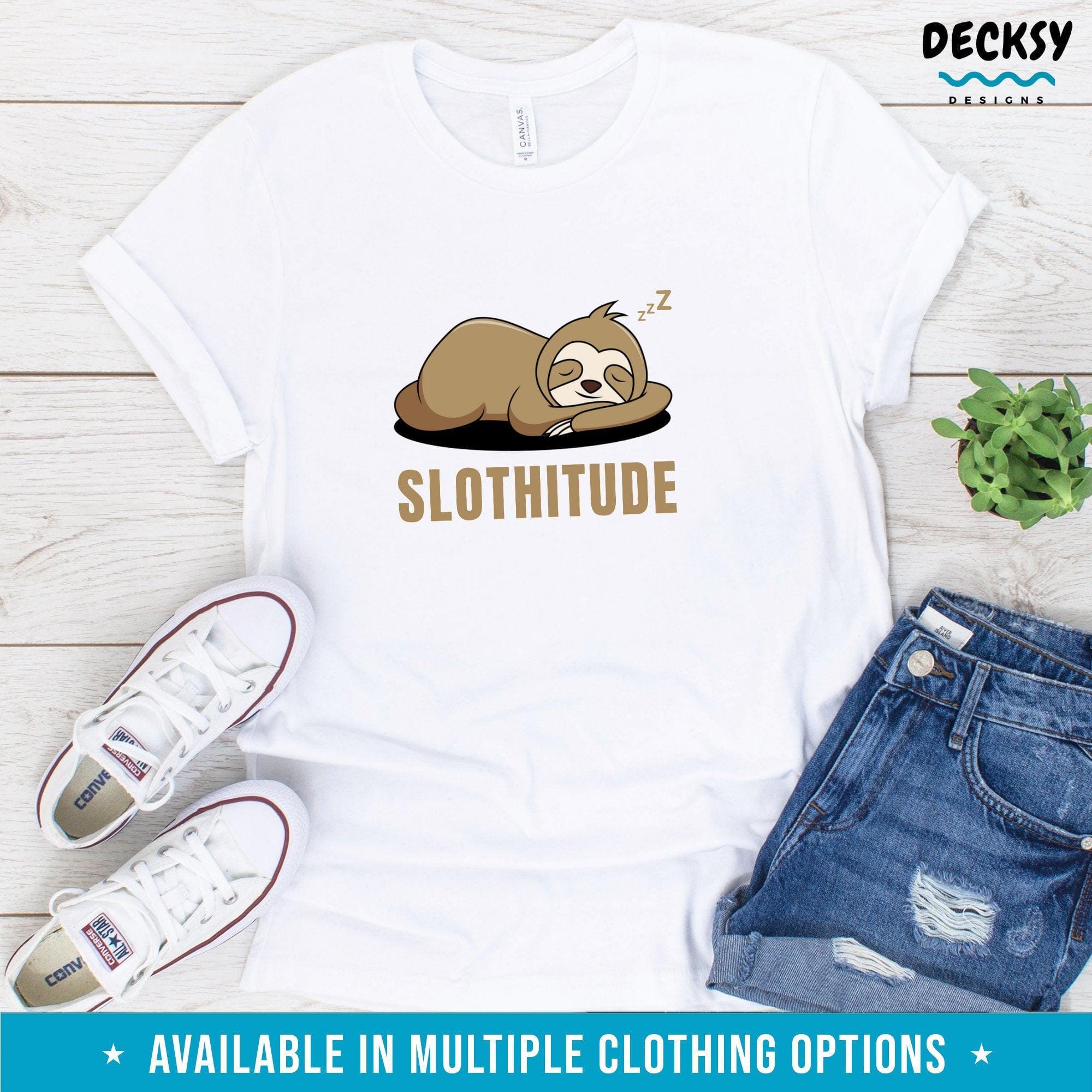 Cute Sloth Shirt, Sloth Lover Gift Tee-Clothing:Gender-Neutral Adult Clothing:Tops & Tees:T-shirts:Graphic Tees-DecksyDesigns