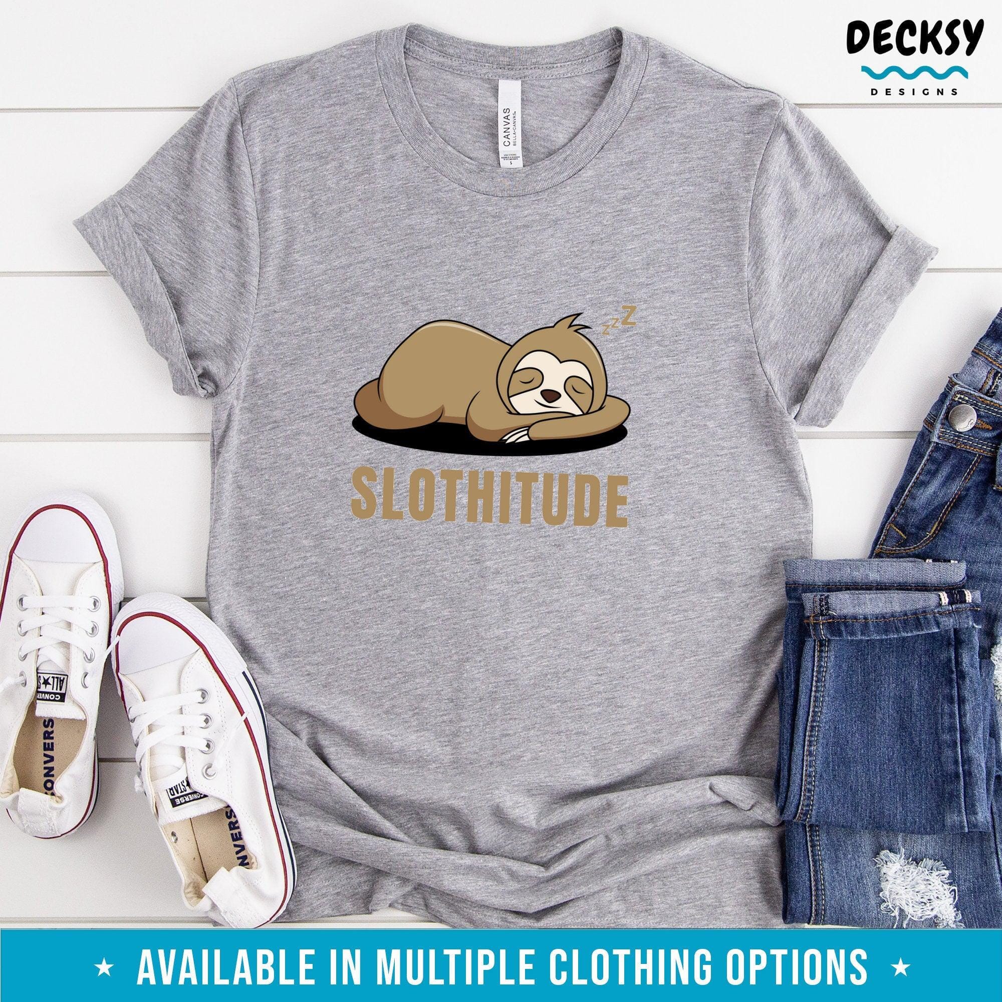 Cute Sloth Shirt, Sloth Lover Gift Tee-Clothing:Gender-Neutral Adult Clothing:Tops & Tees:T-shirts:Graphic Tees-DecksyDesigns