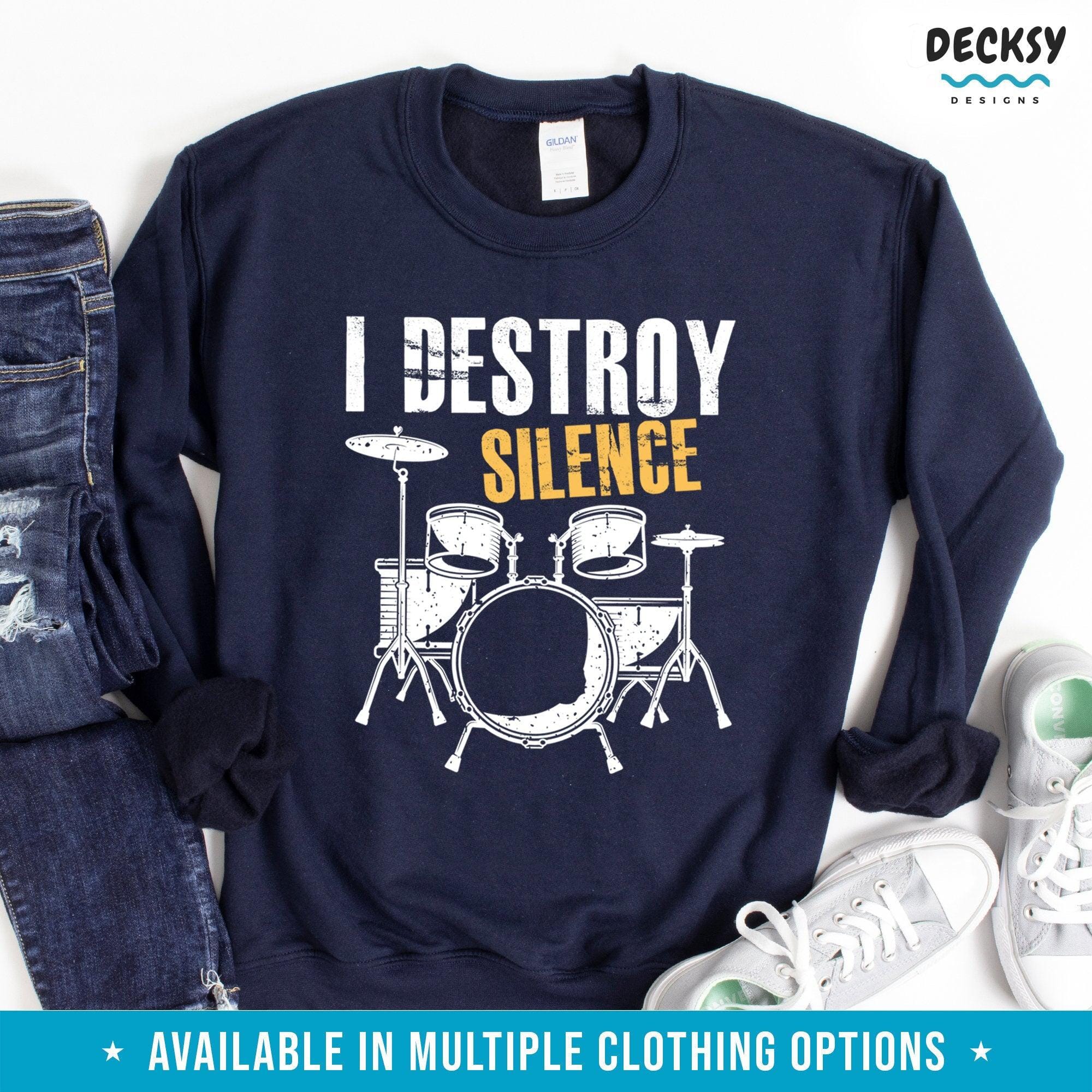 Drummer Tshirt, Rock Band Gift-Clothing:Gender-Neutral Adult Clothing:Tops & Tees:T-shirts:Graphic Tees-DecksyDesigns