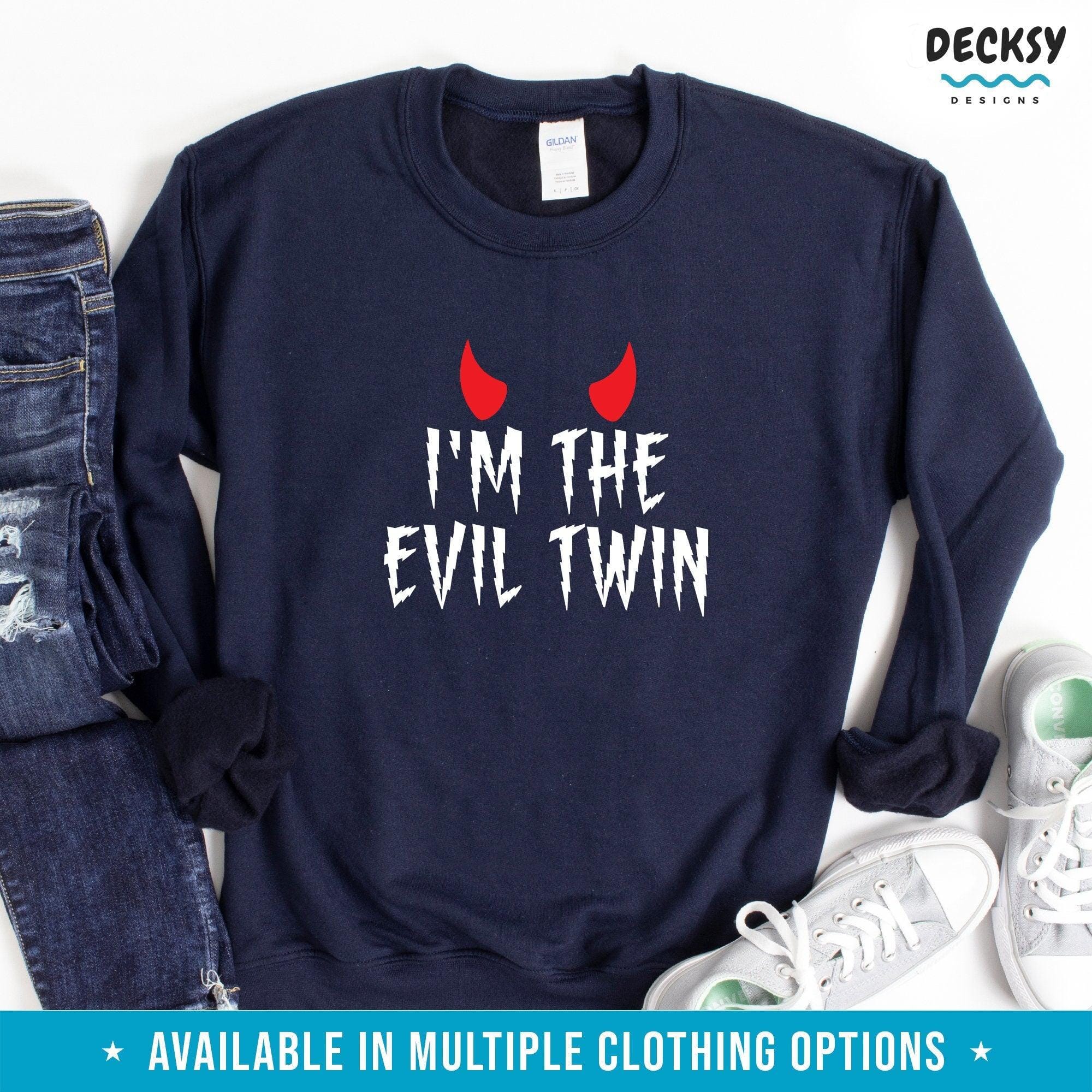 Evil Twin Tshirt, Funny 21st Birthday Gift-Clothing:Gender-Neutral Adult Clothing:Tops & Tees:T-shirts:Graphic Tees-DecksyDesigns