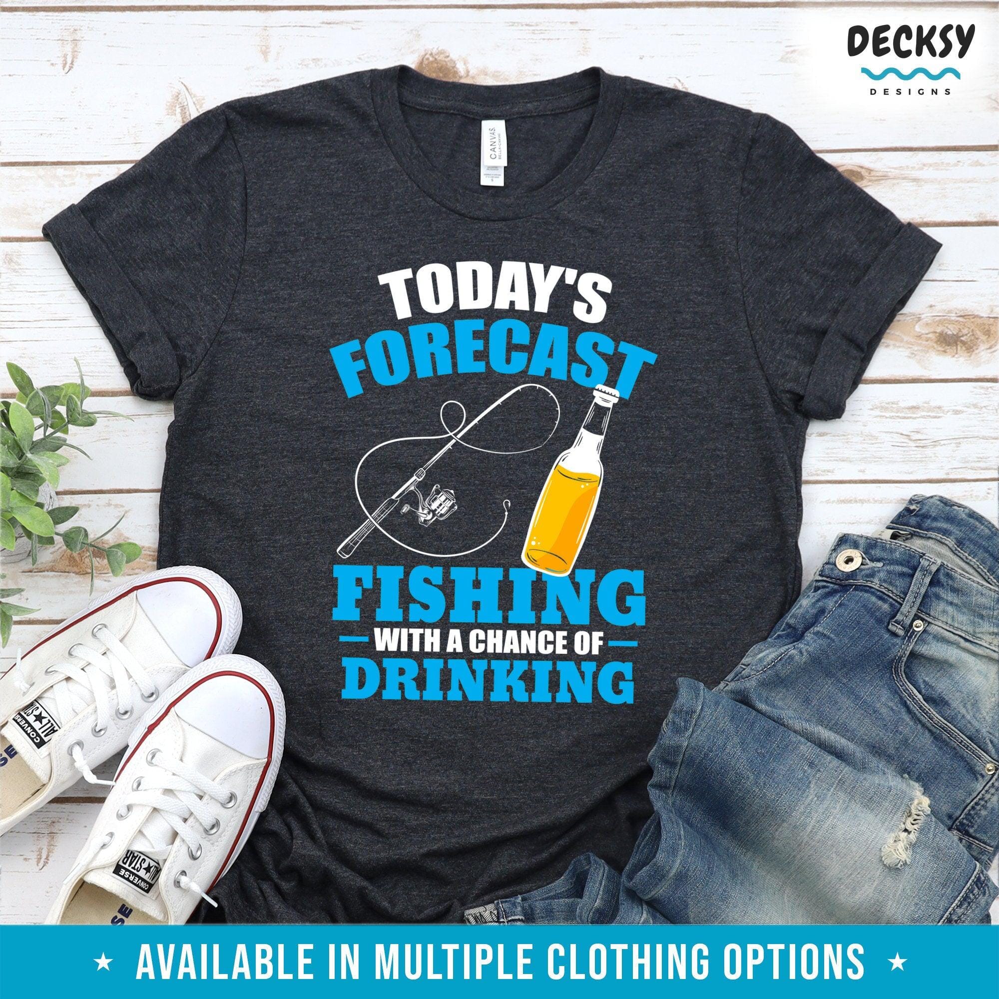 Fishing And Drinking Shirt, Fisherman Gift-Clothing:Gender-Neutral Adult Clothing:Tops & Tees:T-shirts:Graphic Tees-DecksyDesigns