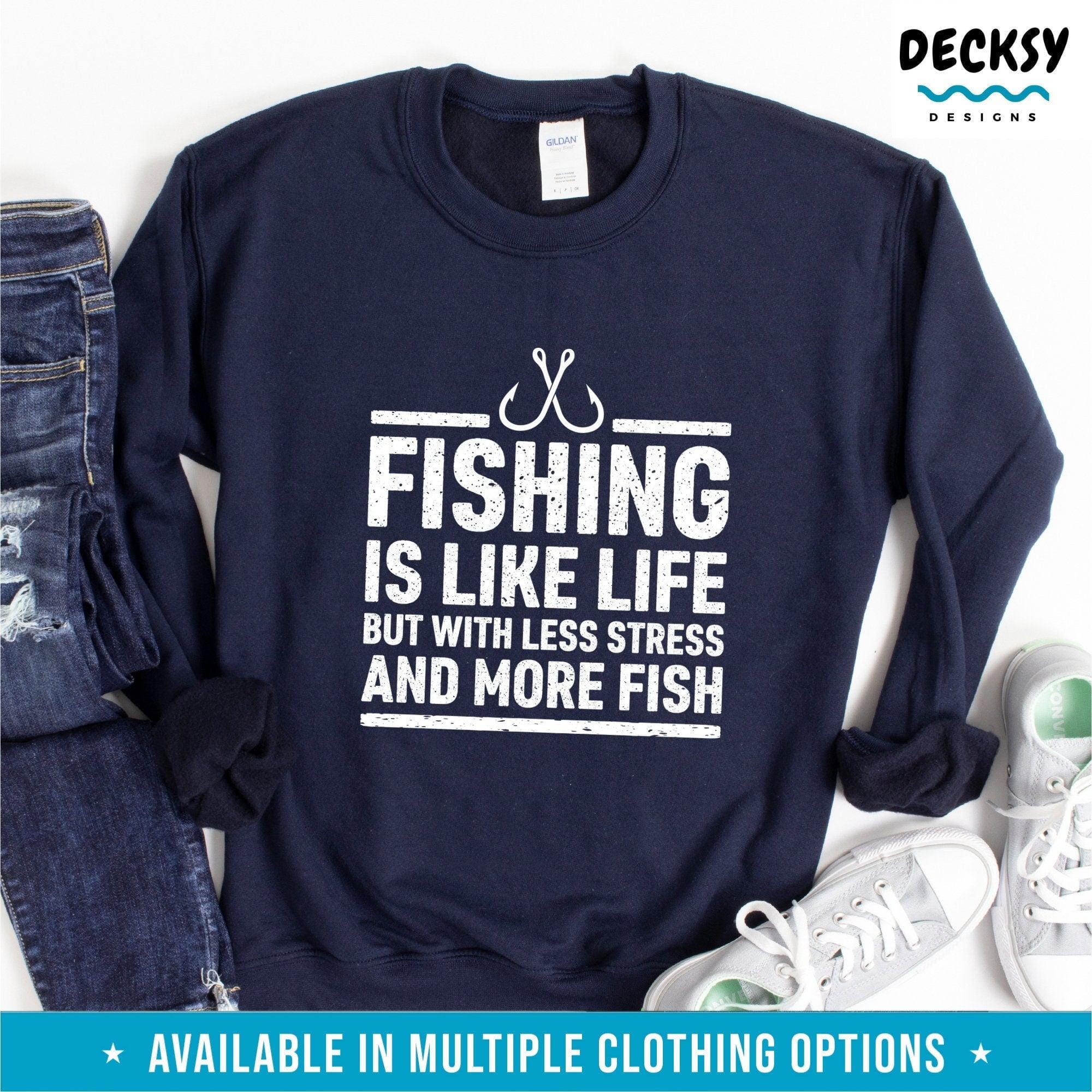 Fishing Shirt Funny, Fisherman Gift-Clothing:Gender-Neutral Adult Clothing:Tops & Tees:T-shirts:Graphic Tees-DecksyDesigns