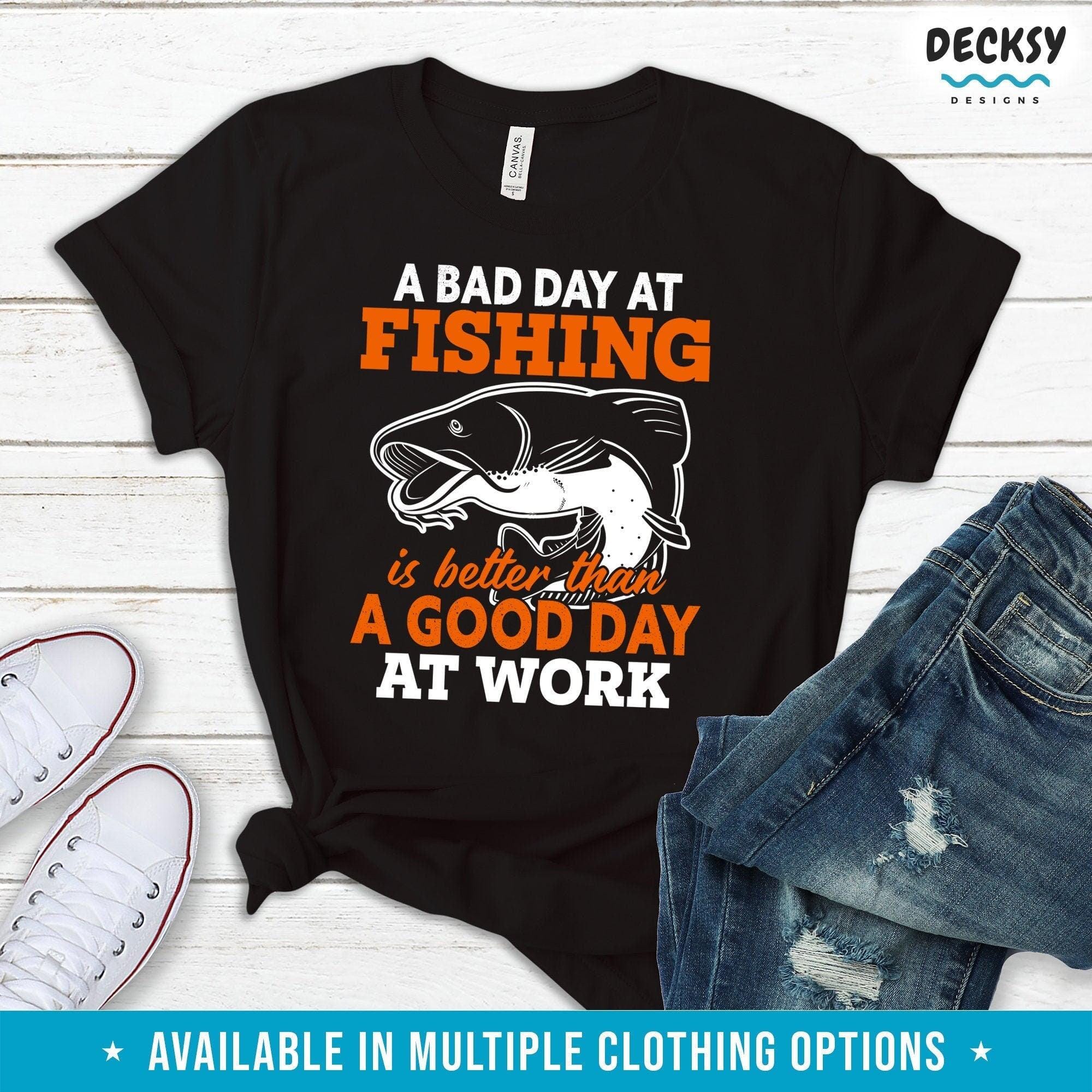 Fishing Shirt, Weekend Fishing Gift-Clothing:Gender-Neutral Adult Clothing:Tops & Tees:T-shirts:Graphic Tees-DecksyDesigns