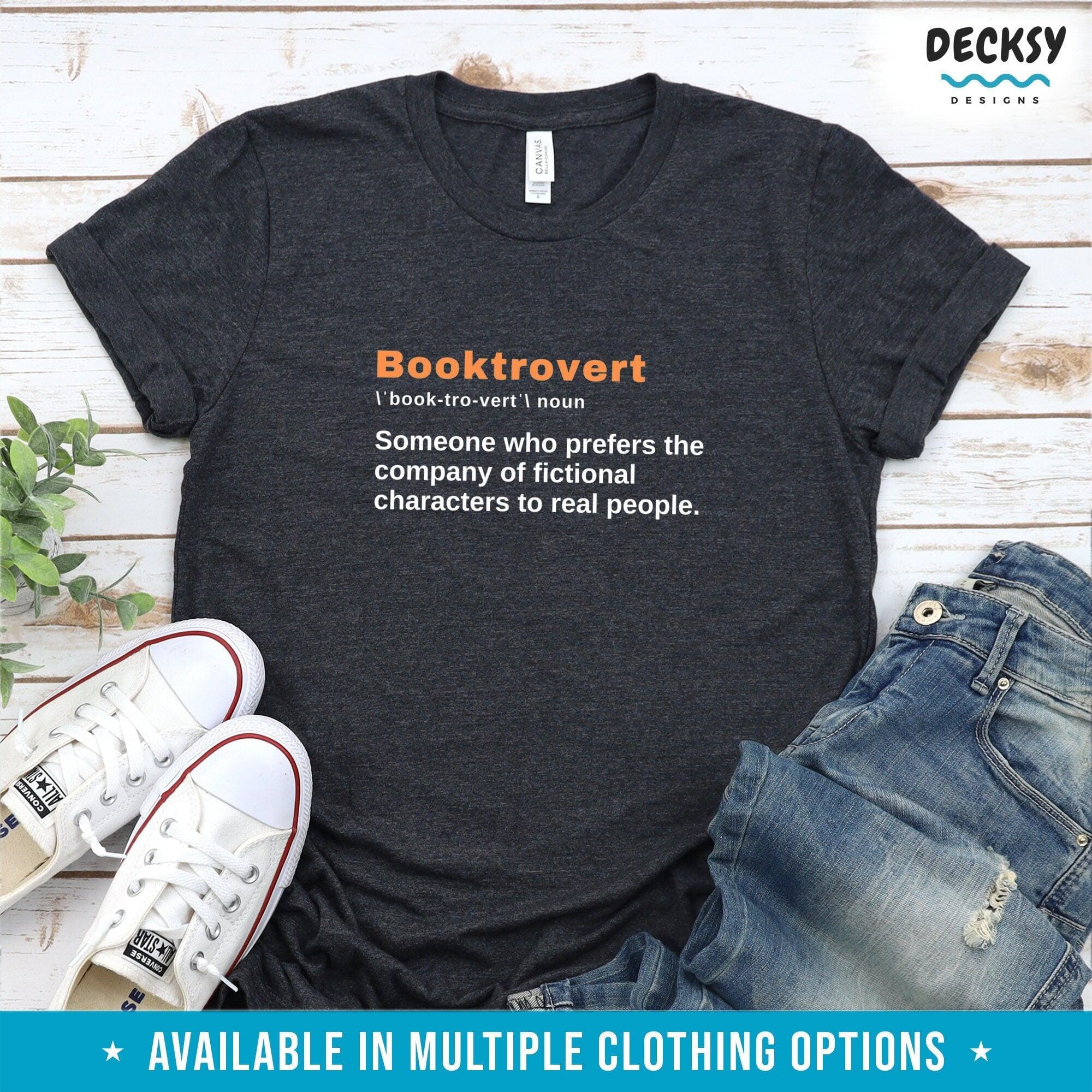 Funny Book Tshirt, Booktrovert Shirt, Book Lover Gift-Clothing:Gender-Neutral Adult Clothing:Tops & Tees:T-shirts:Graphic Tees-DecksyDesigns