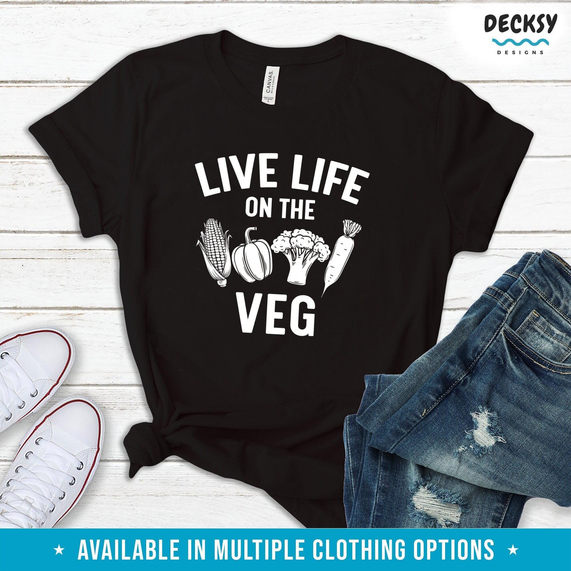 Funny Vegan Shirt, Vegetarian Gift-Clothing:Gender-Neutral Adult Clothing:Tops & Tees:T-shirts:Graphic Tees-DecksyDesigns