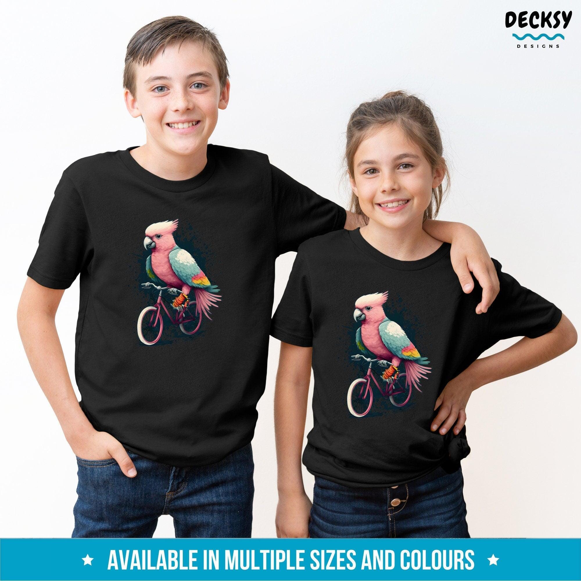 Galah Cockatoo Cycling Shirt Kids, Bike Lover Gift-Clothing:Gender-Neutral Adult Clothing:Tops & Tees:T-shirts:Graphic Tees-DecksyDesigns