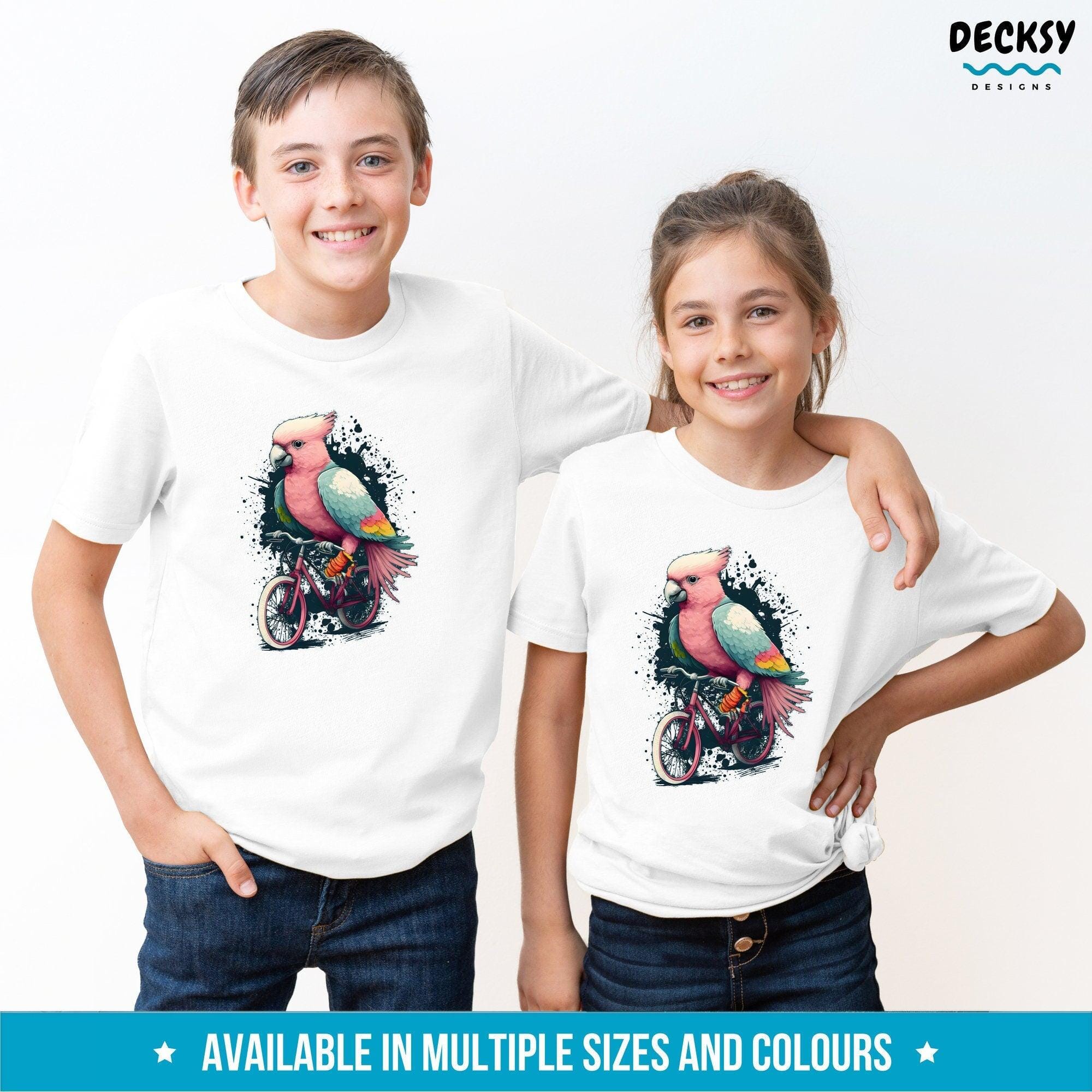 Galah Cockatoo Cycling Shirt Kids, Bike Lover Gift-Clothing:Gender-Neutral Adult Clothing:Tops & Tees:T-shirts:Graphic Tees-DecksyDesigns