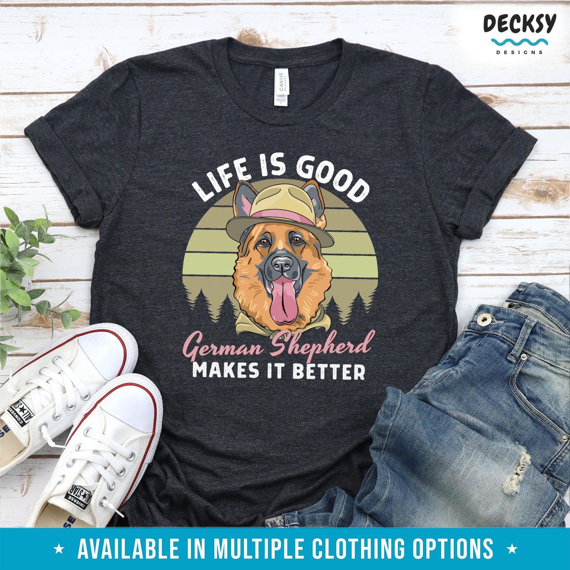 German Shepherd Shirt, Dog Lover Gift-Clothing:Gender-Neutral Adult Clothing:Tops & Tees:T-shirts:Graphic Tees-DecksyDesigns