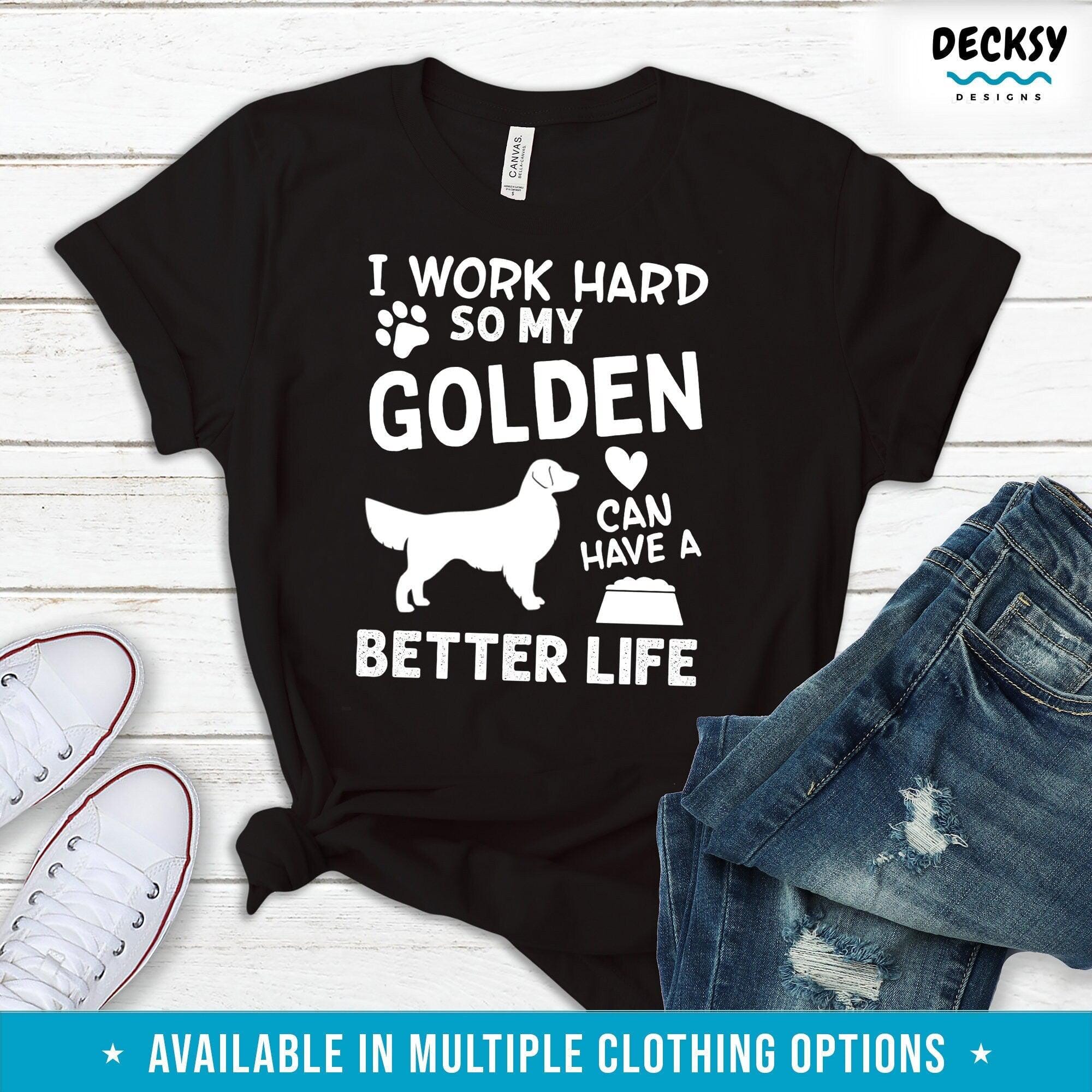 Golden Retriever Dog Shirt, Pet Lover Gift-Clothing:Gender-Neutral Adult Clothing:Tops & Tees:T-shirts:Graphic Tees-DecksyDesigns