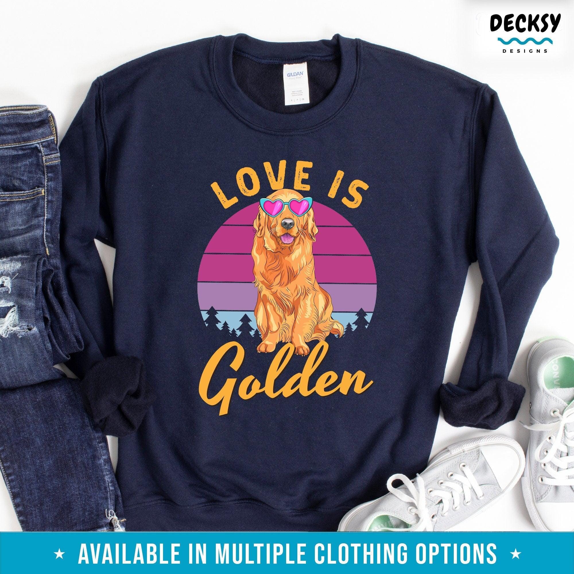 Golden Retriever Shirt, Gift For Dog Lovers-Clothing:Gender-Neutral Adult Clothing:Tops & Tees:T-shirts:Graphic Tees-DecksyDesigns