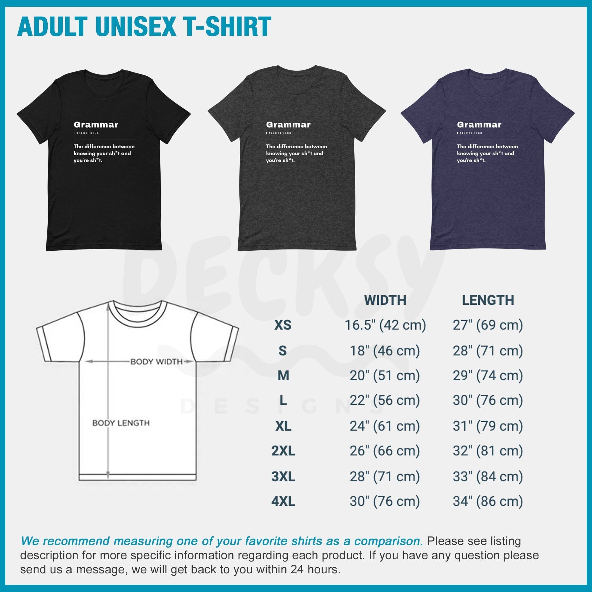 Grammar Shirt, English Teacher Gift-Clothing:Gender-Neutral Adult Clothing:Tops & Tees:T-shirts:Graphic Tees-DecksyDesigns