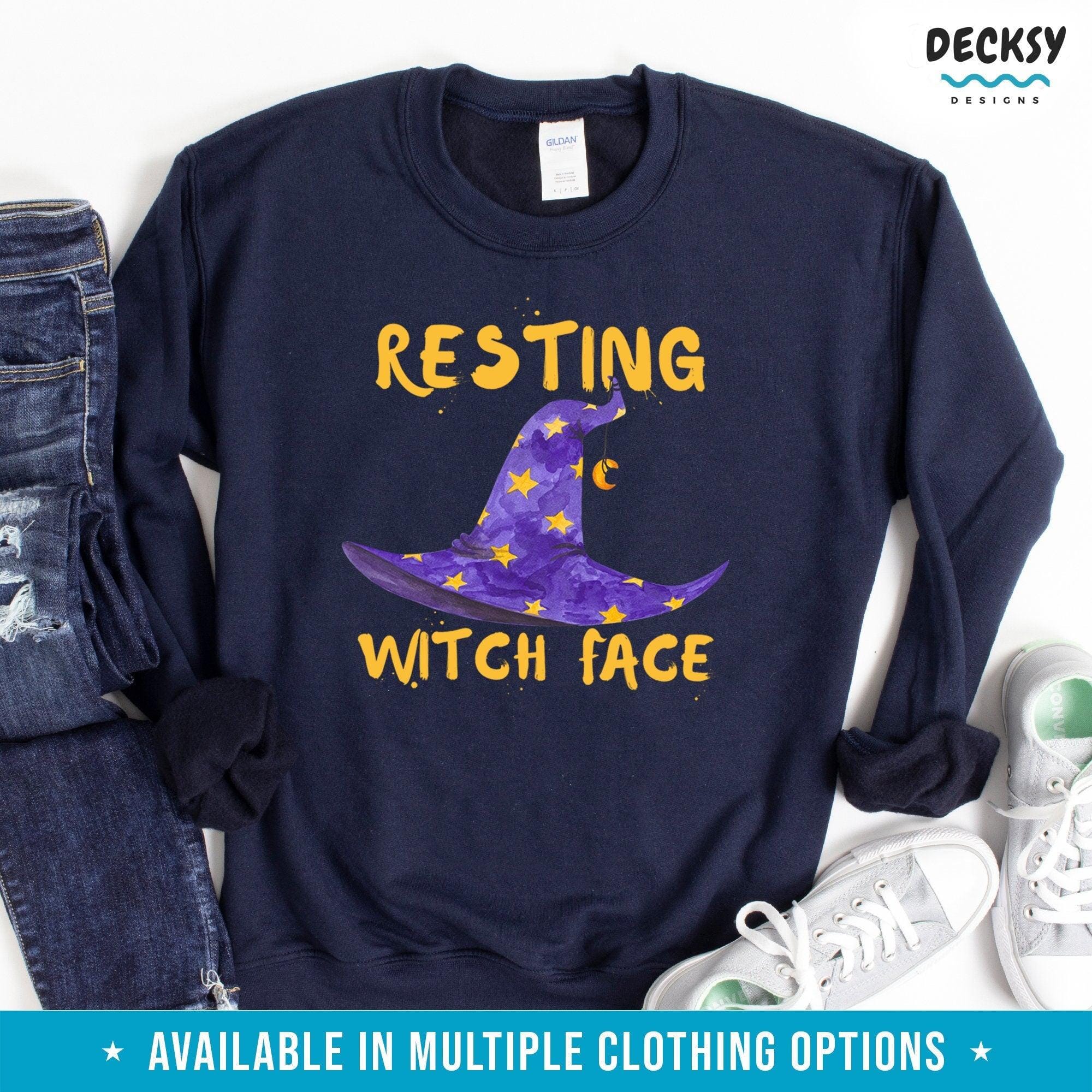 Halloween T shirt For Women, Witch Face Gift-Clothing:Gender-Neutral Adult Clothing:Tops & Tees:T-shirts:Graphic Tees-DecksyDesigns