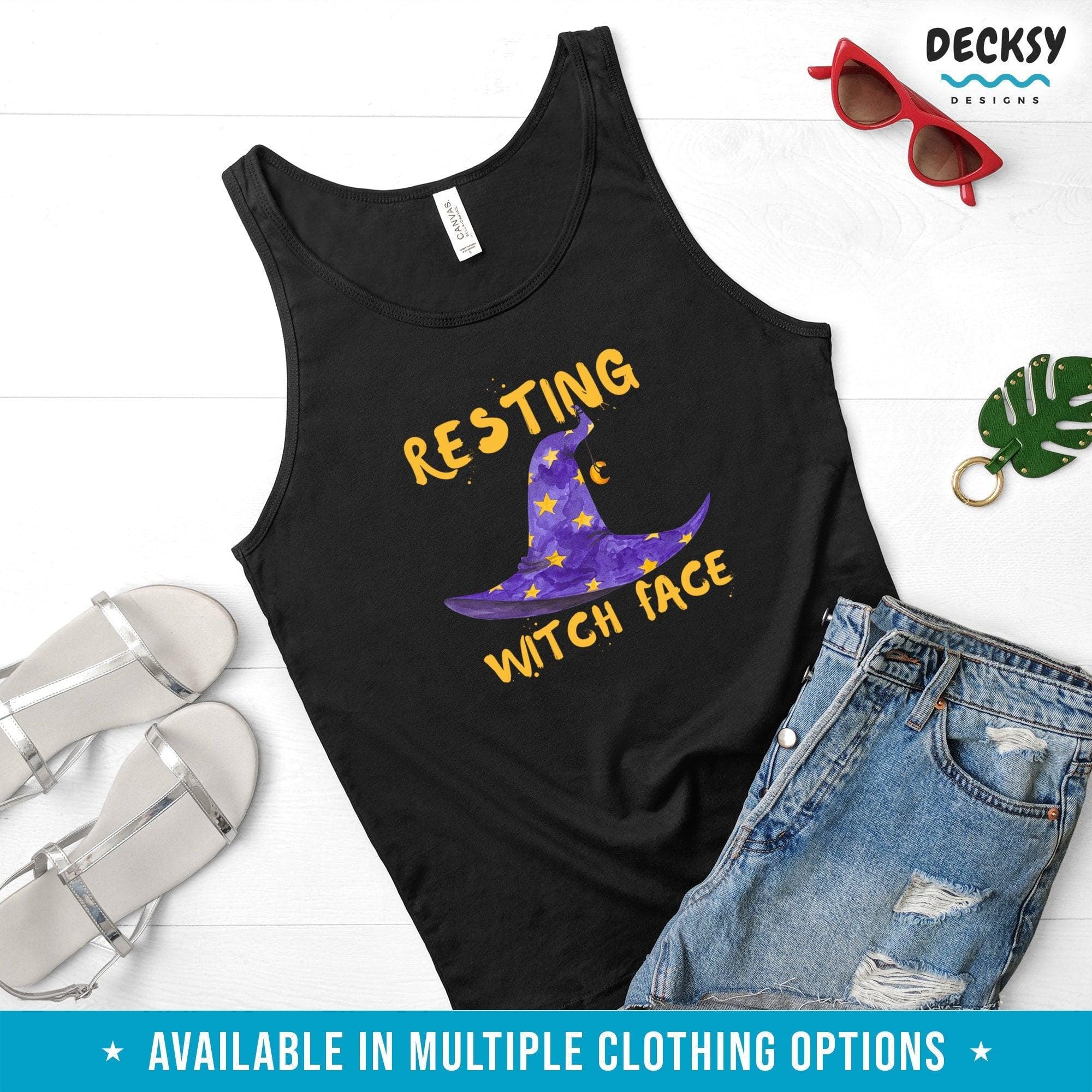 Halloween T shirt For Women, Witch Face Gift-Clothing:Gender-Neutral Adult Clothing:Tops & Tees:T-shirts:Graphic Tees-DecksyDesigns