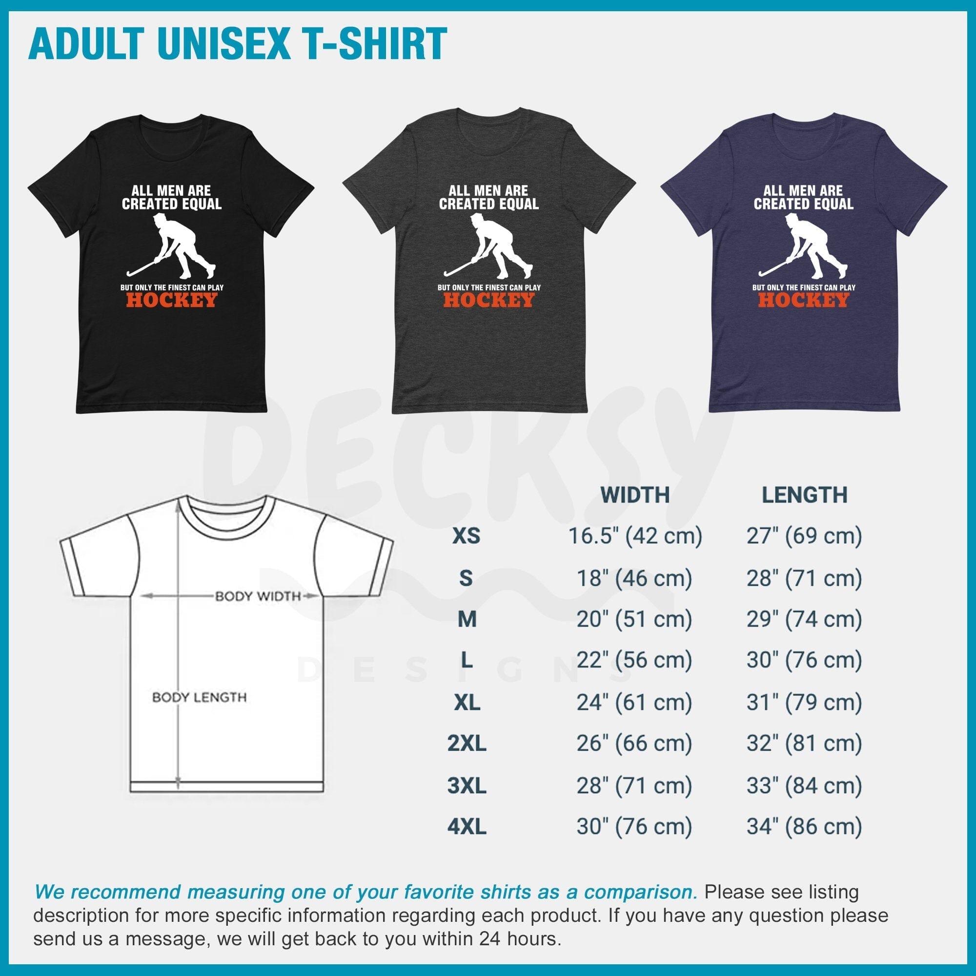 Hockey Player Shirt For Men, Sportsman Gift-Clothing:Gender-Neutral Adult Clothing:Tops & Tees:T-shirts:Graphic Tees-DecksyDesigns