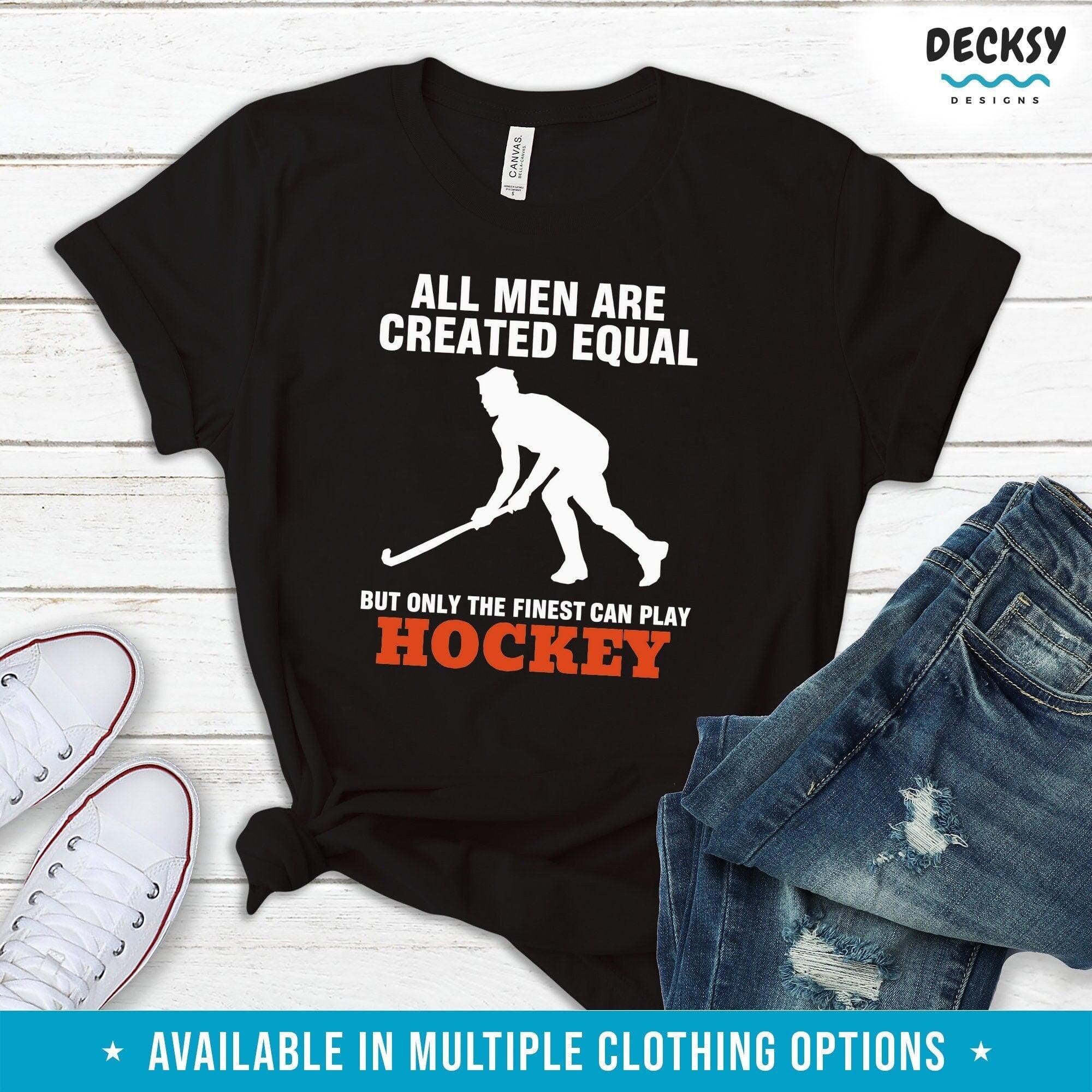 Hockey Player Shirt For Men, Sportsman Gift-Clothing:Gender-Neutral Adult Clothing:Tops & Tees:T-shirts:Graphic Tees-DecksyDesigns