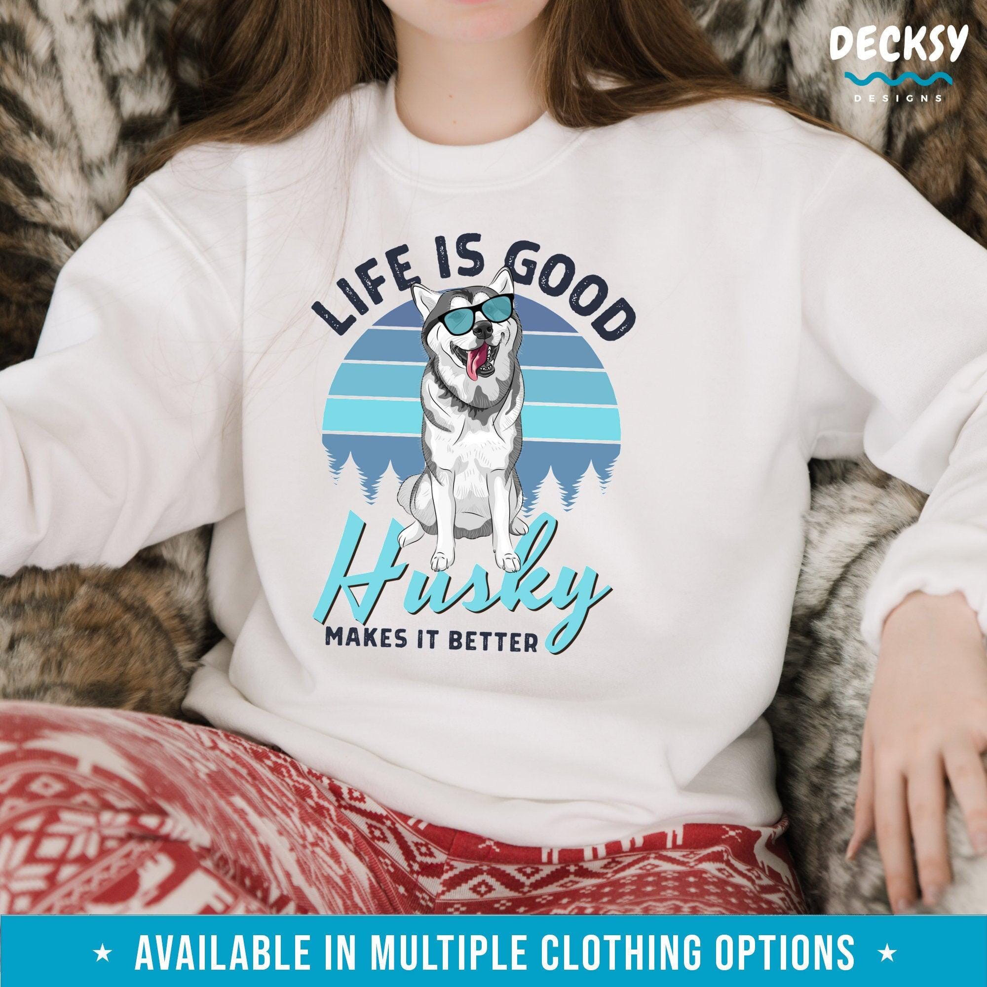 Husky T Shirt, Gift for Siberian Husky Owner-Clothing:Gender-Neutral Adult Clothing:Tops & Tees:T-shirts:Graphic Tees-DecksyDesigns