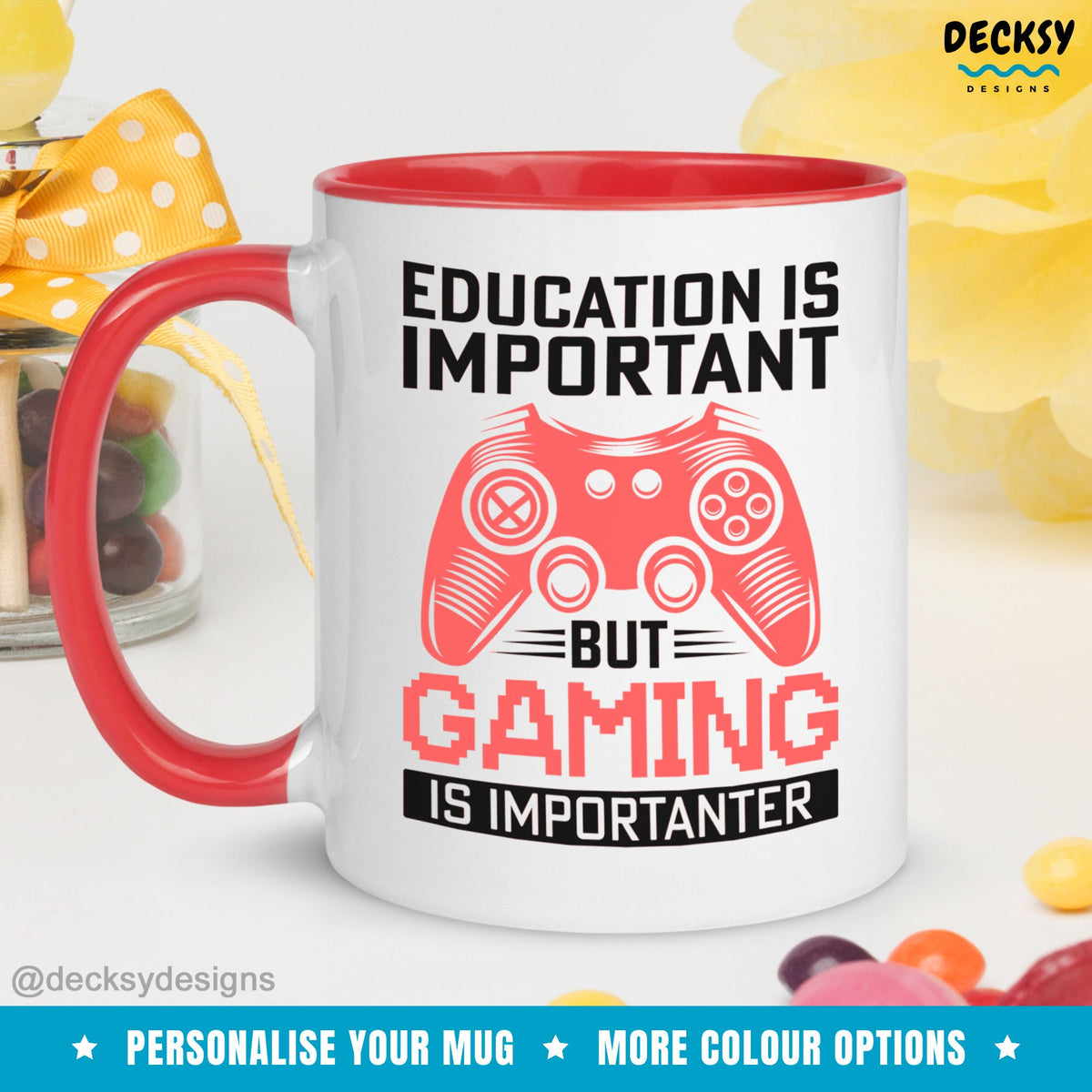 Gamer Coffee Mug, Custom Gaming Gift, Funny Game Lover Coffee Mug, Personalised Dad Birthday Gift, Retro Gaming Gift for Video Game Player Mugs by DecksyDesigns
