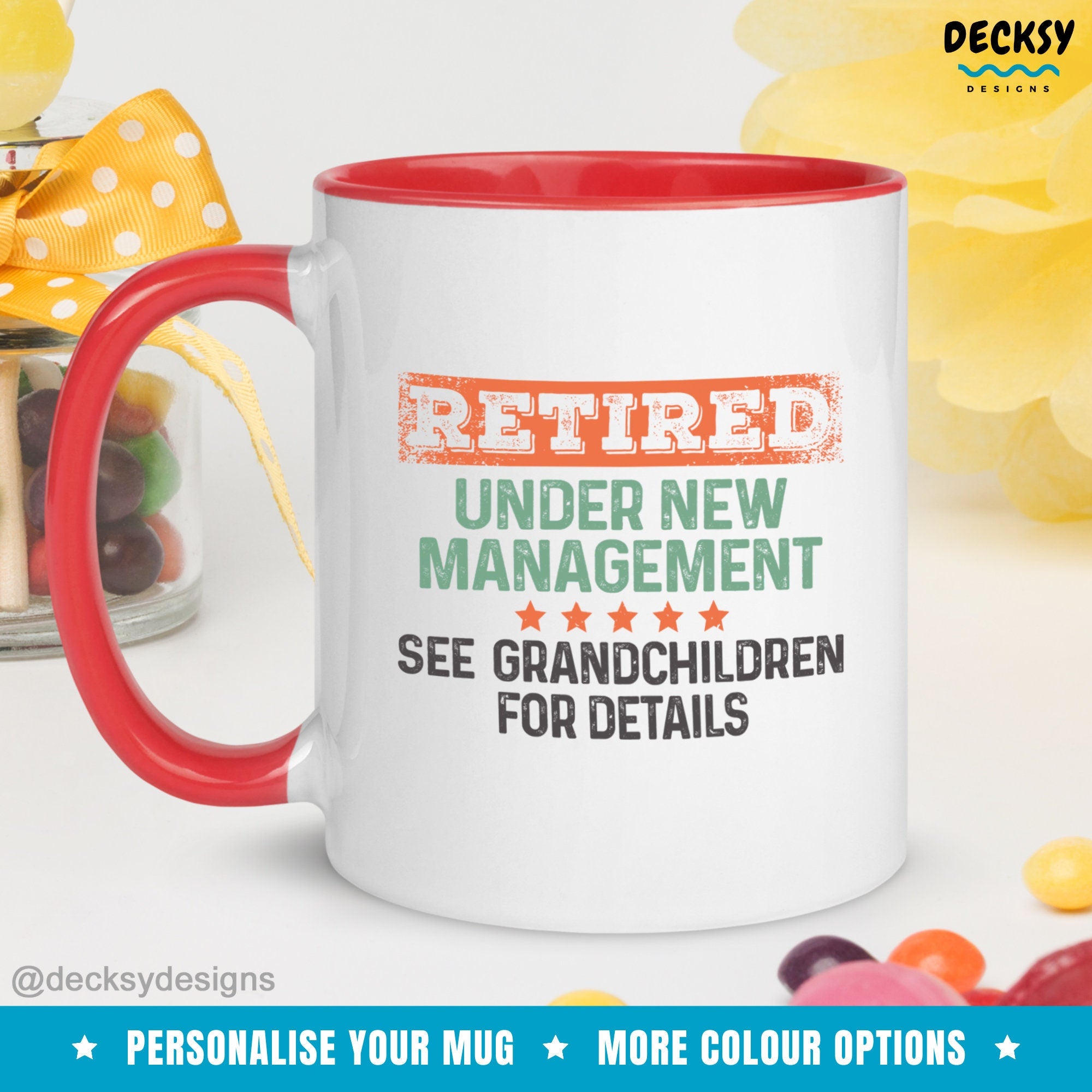 Custom Retired Mug, Mom Retirement Gift, Gifts For Retired Grandpa, Funny Retirement Dad Mug, Personalised Coworker Mug, Retired Grandma Mug Mugs by DecksyDesigns