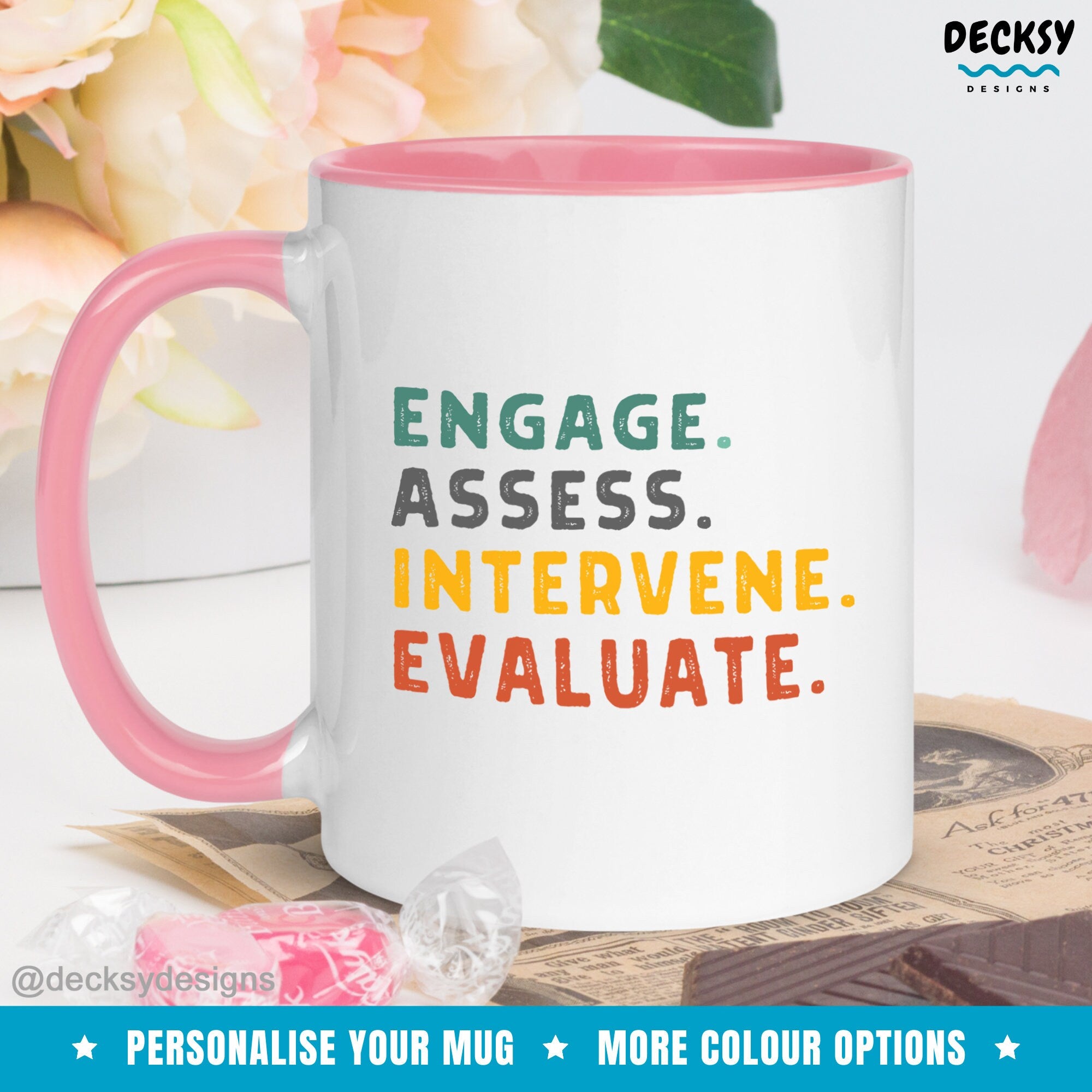 Social Worker Mug, Custom Gift For Social Work, Personalised School Social Worker Appreciation Gift, MSW Student, Thank You Case Worker Mug Mugs by DecksyDesigns