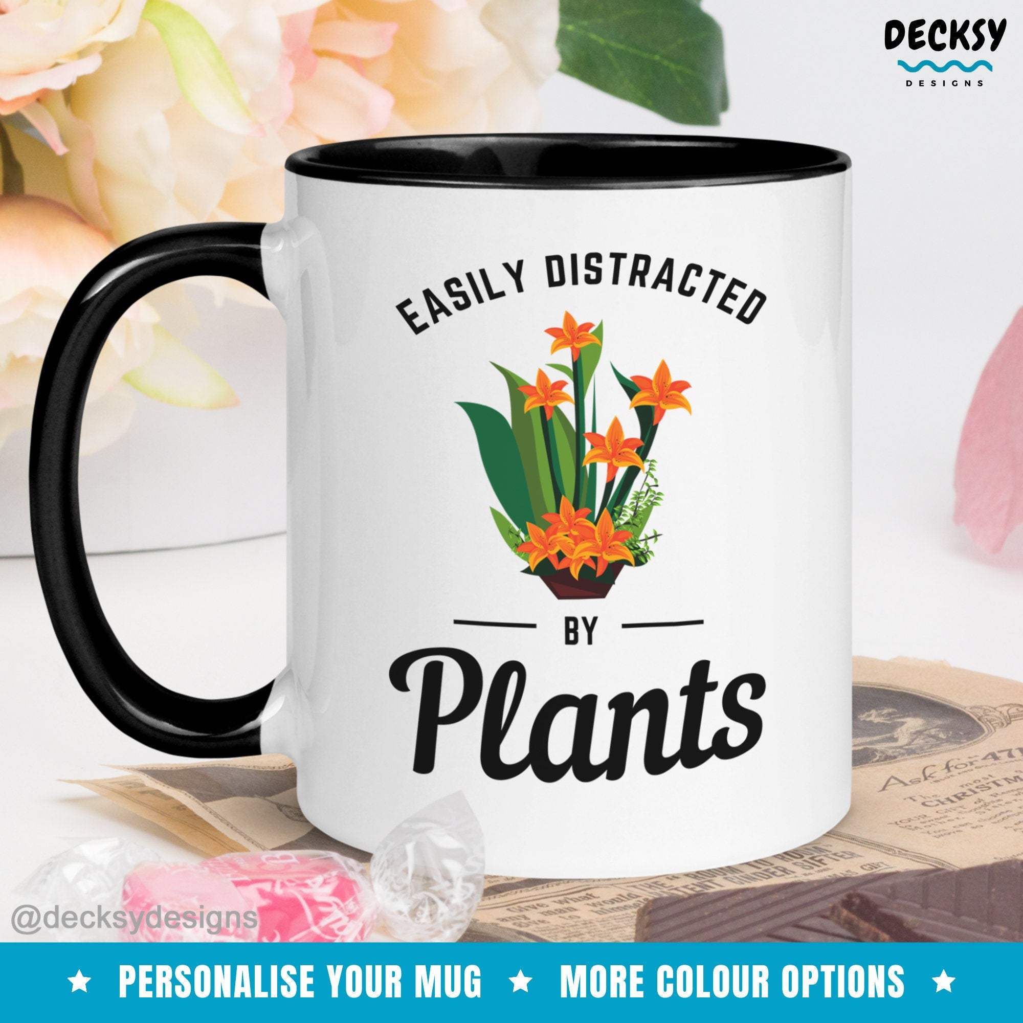 Gardening Mug, Custom Gift for Plant Mom, Plant Coffee Mug, Gift For Plant Lover, Personalised Gift for Plant Lady, Gift for Garden Lover Mugs by DecksyDesigns